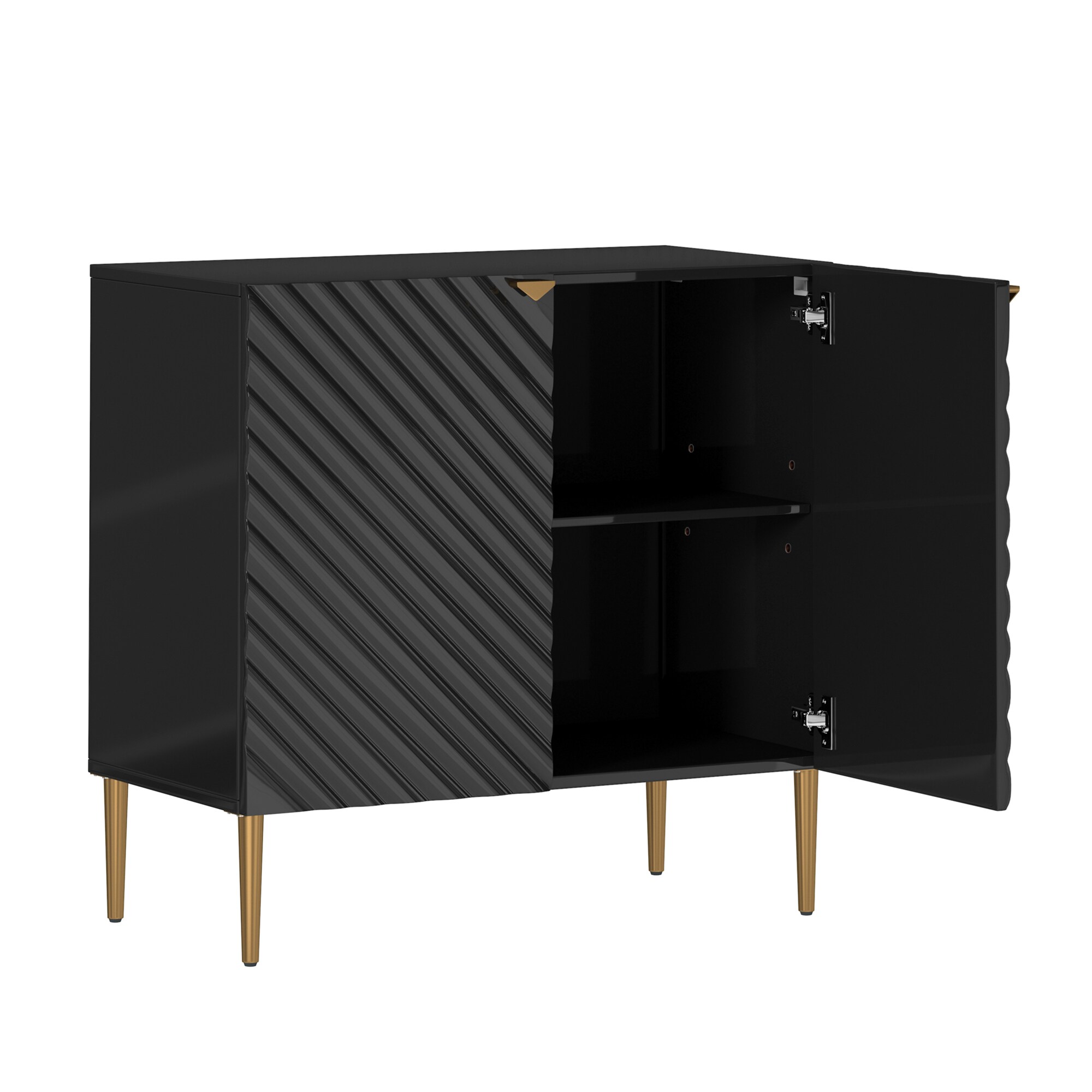 Clihome 15.75-in W x 31-in H Mdf Black Freestanding Utility Storage Cabinet