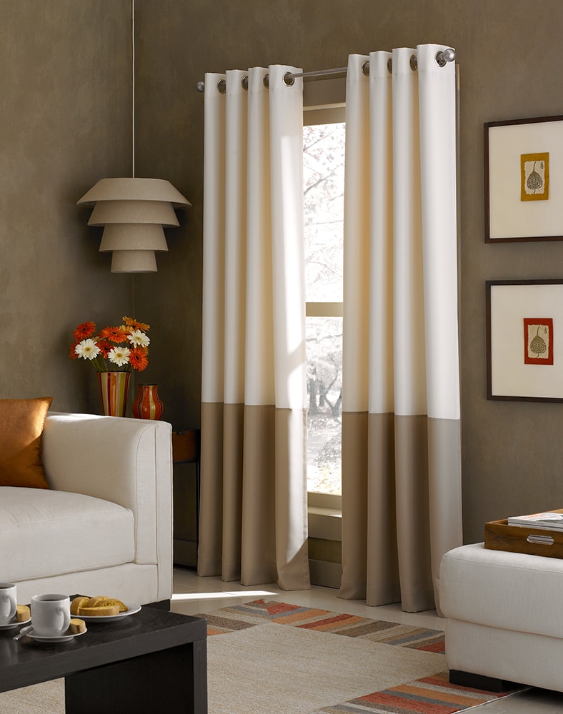 CHF 1Q80660GIV 84-Inches Ivory Blackout Standard lined Grommet Single curtain panel