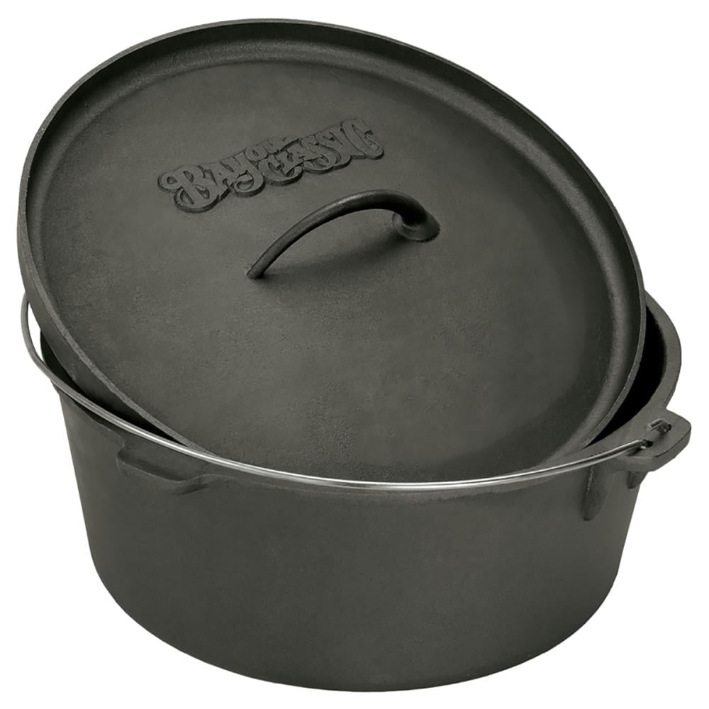 Bayou Classic 4-qt Cast Iron Dutch Oven with Lid - Black, Oven Safe,  Non-Stick, Seasoned for Easy Cleaning and Rust Resistance