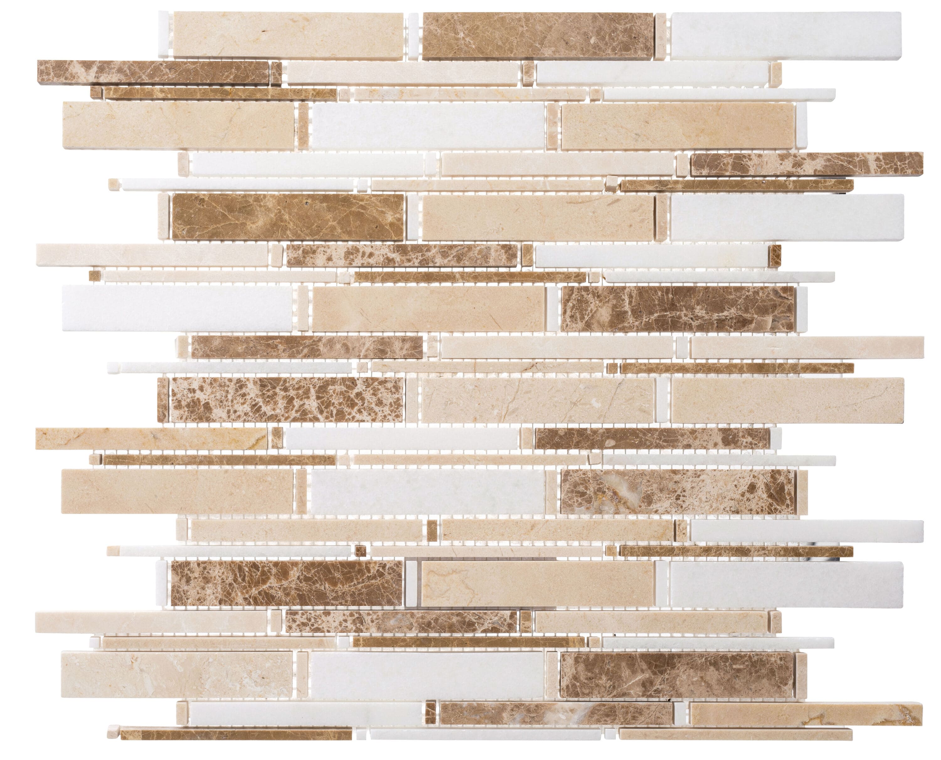 Knoll Brown and Cream Marble Mosaic Tile