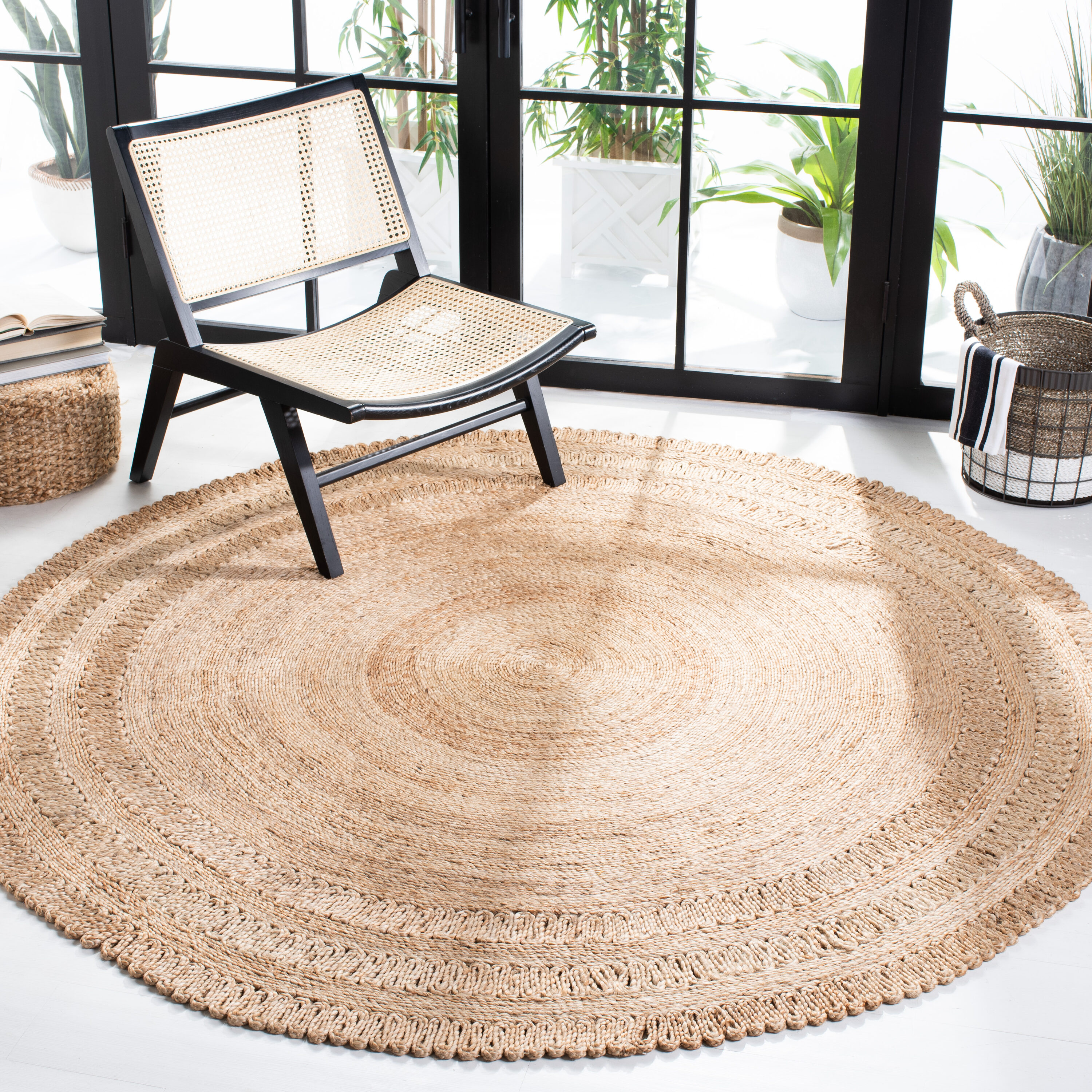  Natural Fiber 165 Natural Bohemian 7ft x 7ft Round Rug