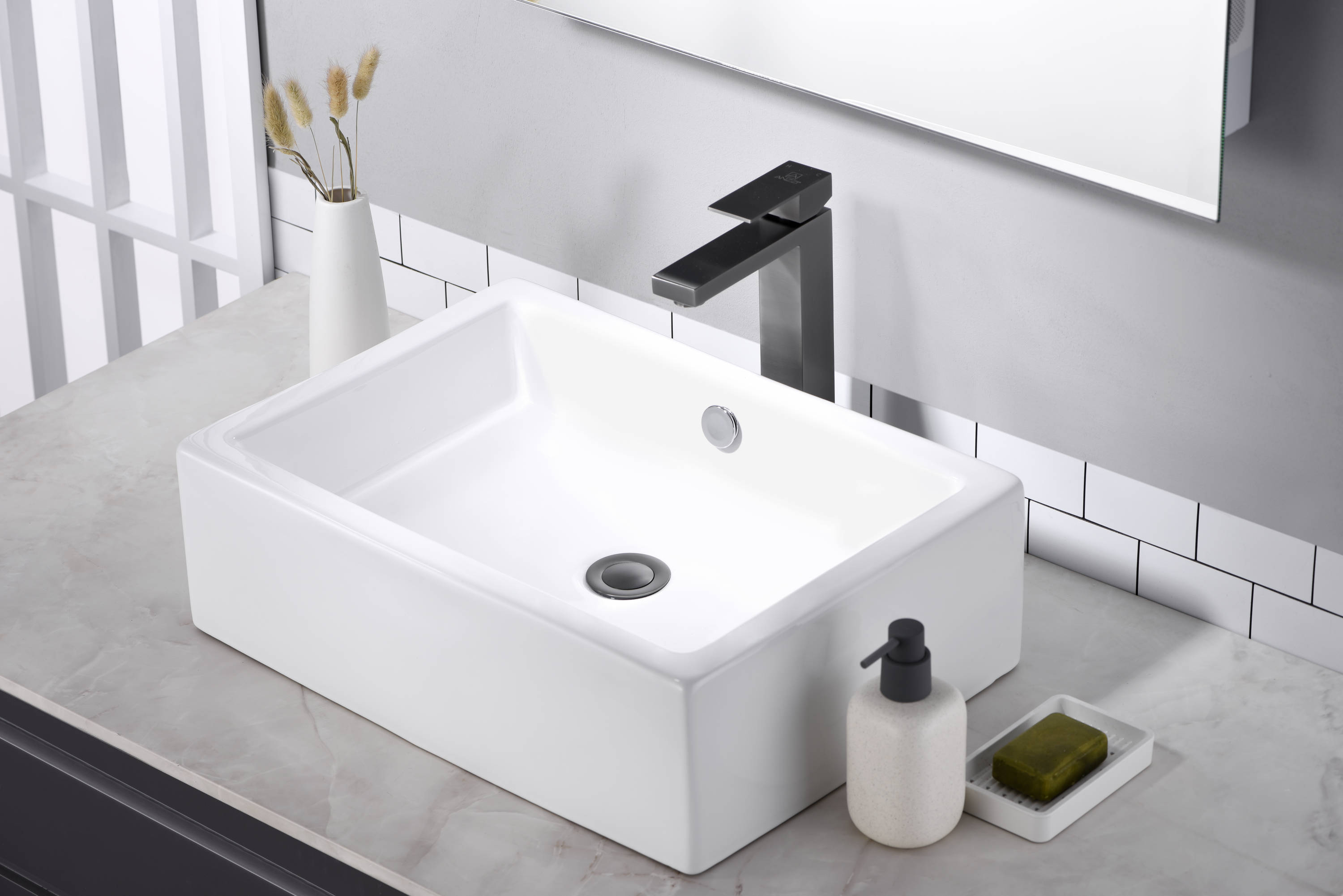 ANZZI Enti Gun Metal Single Hole 1-handle Bathroom Sink Faucet in 