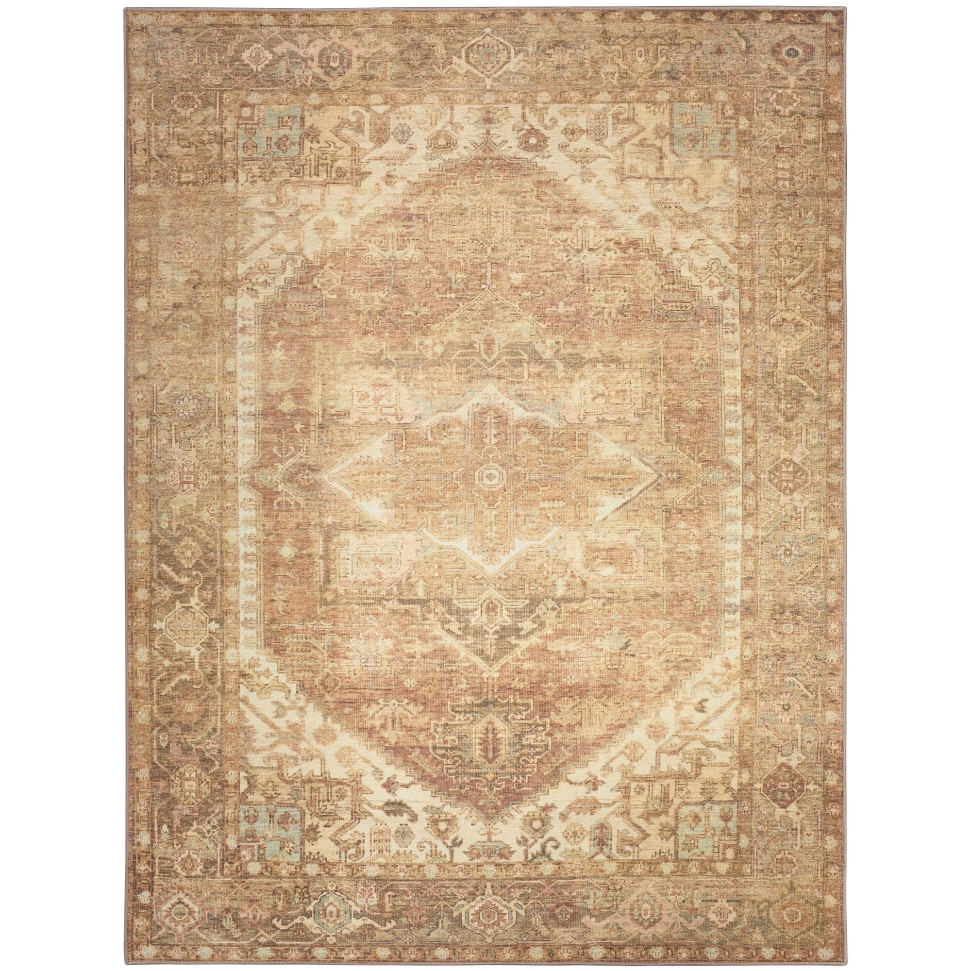 Nourison  Home Vintage Washables 10 x 13 ft Gold Indoor Area Rug