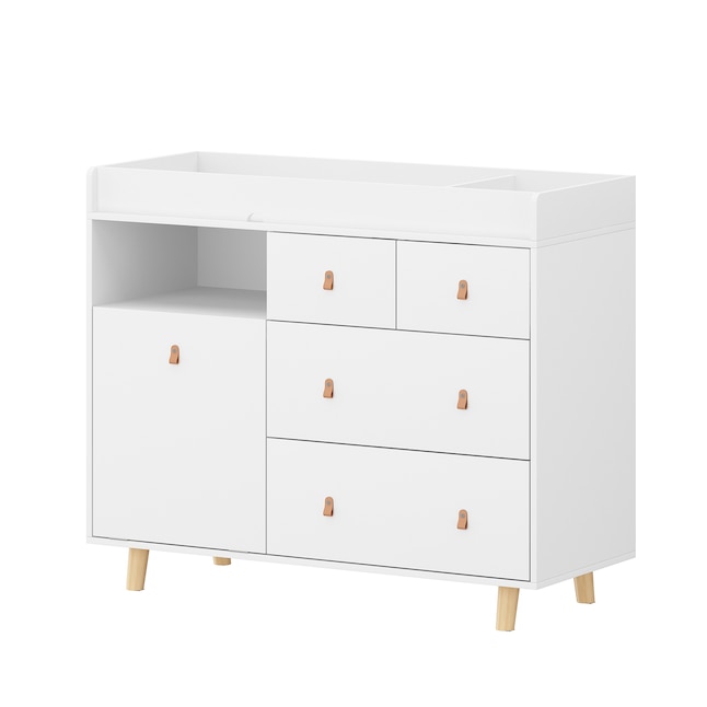 FUFU&GAGA 45-in W White Freestanding Changing Table KF180081 FUFU&GAGA 45-in W White Freestanding Changing Table KF180081