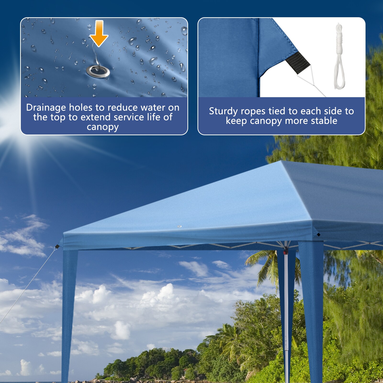 Winado 29.53-ft x 9.84-ft Rectangle Blue Pop-up Canopy LO1G58000361 at ...