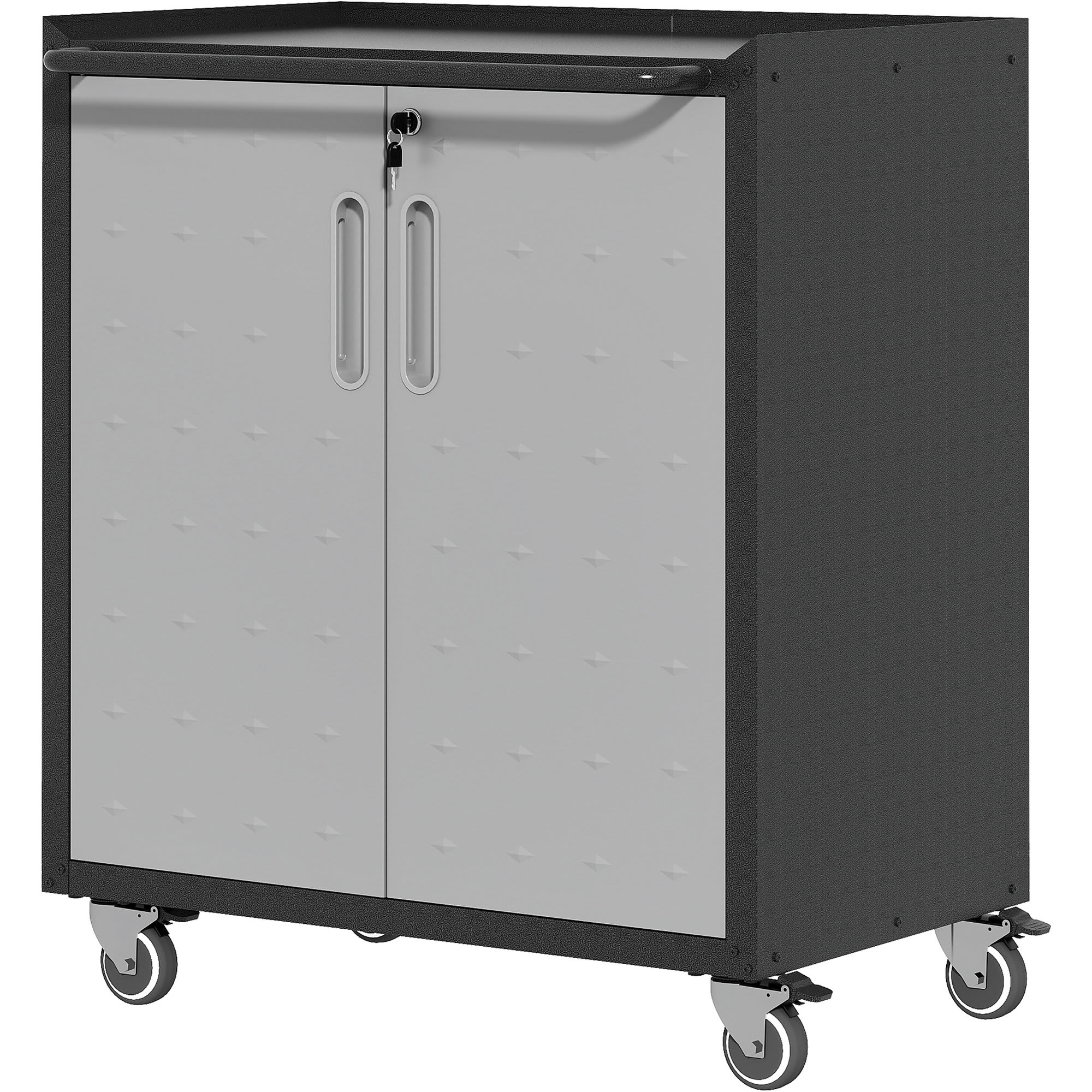 Aoibox  Heavy Duty Metal Garage Storage Cabinet with Wheels Adjustable Shelves Lockable 29.53W x 16.54D x 34.65H for Garage Office Home