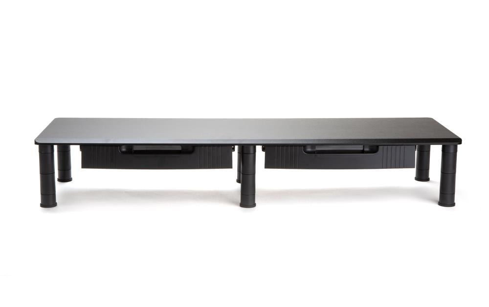 Mind Reader Large Dual Monitor Stand For Computer Screens with Storage  Drawers, Riser Support The Heaviest Monitors, Printers, Laptops, Tvs,  Perfect Shelf Organizer For Office Desk Accessories and Tv Stands, Height