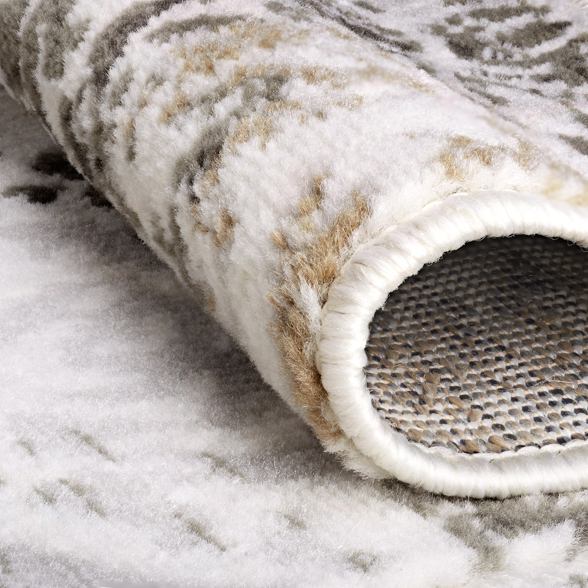 Capri Gray and Beige Synthetic 5 x 8 ft Rectangular Area Rug Set