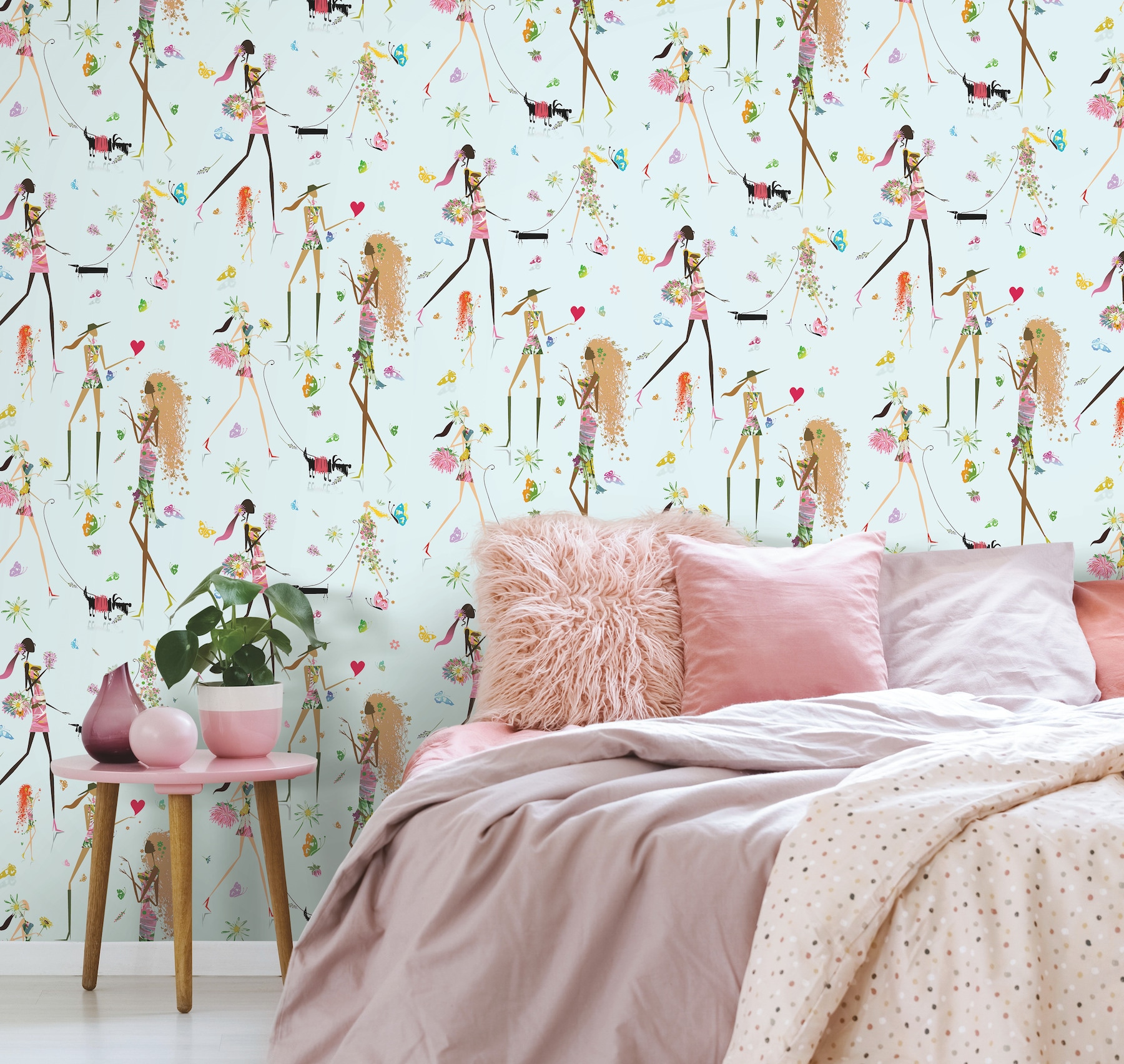 RoomMates RMK12255RL 28.29-Sq. Feet Blue Vinyl Novelty Self-adhesive Peel and Stick Wallpaper