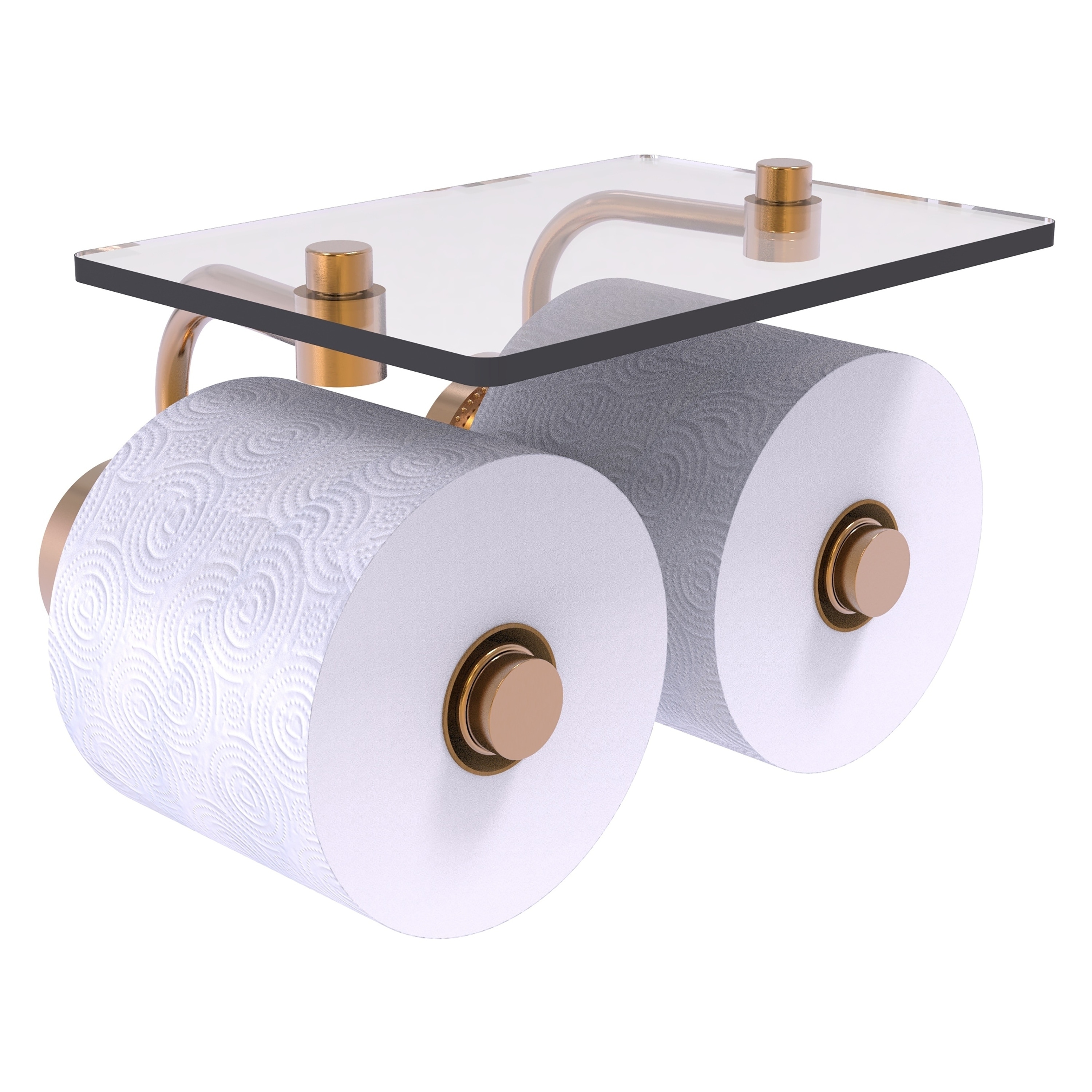 Allied Brass DT-24-2S-BBR Dottingham Brushed Bronze Wall mount Double post Toilet Paper Holder 2 -Rolls with Storage