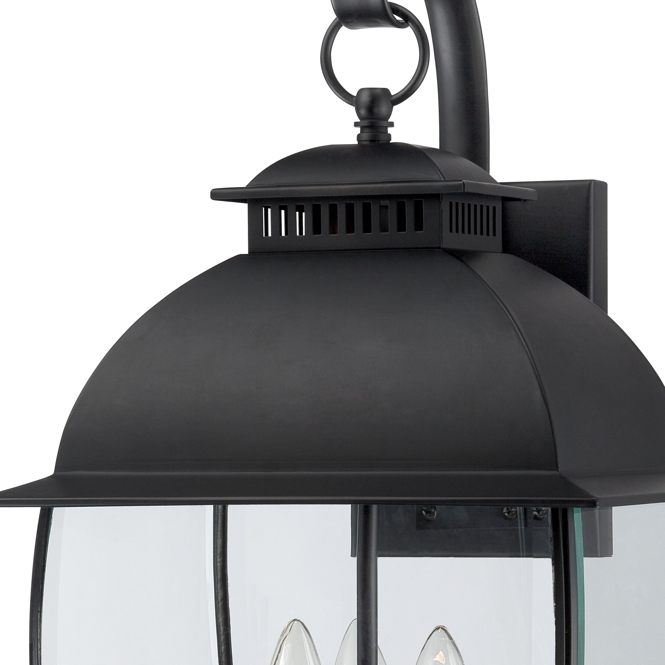 Quoizel Bain 3-Light 22-in H Mystic Black Outdoor Wall Light in the ...