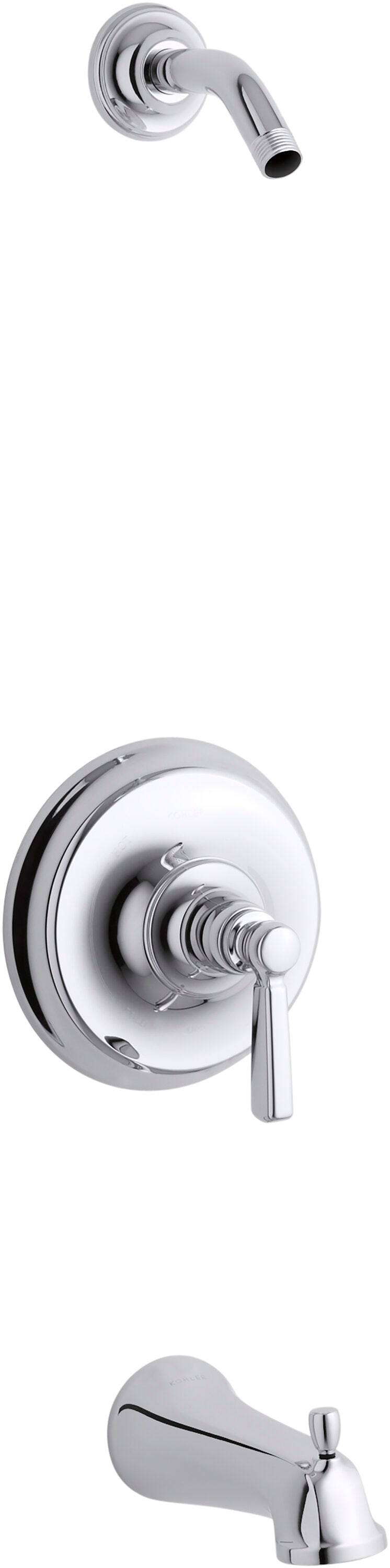 KOHLER TLS10582-4-CP Bancroft Polished Chrome 1-handle Sold separately Round Bathtub and shower Faucet