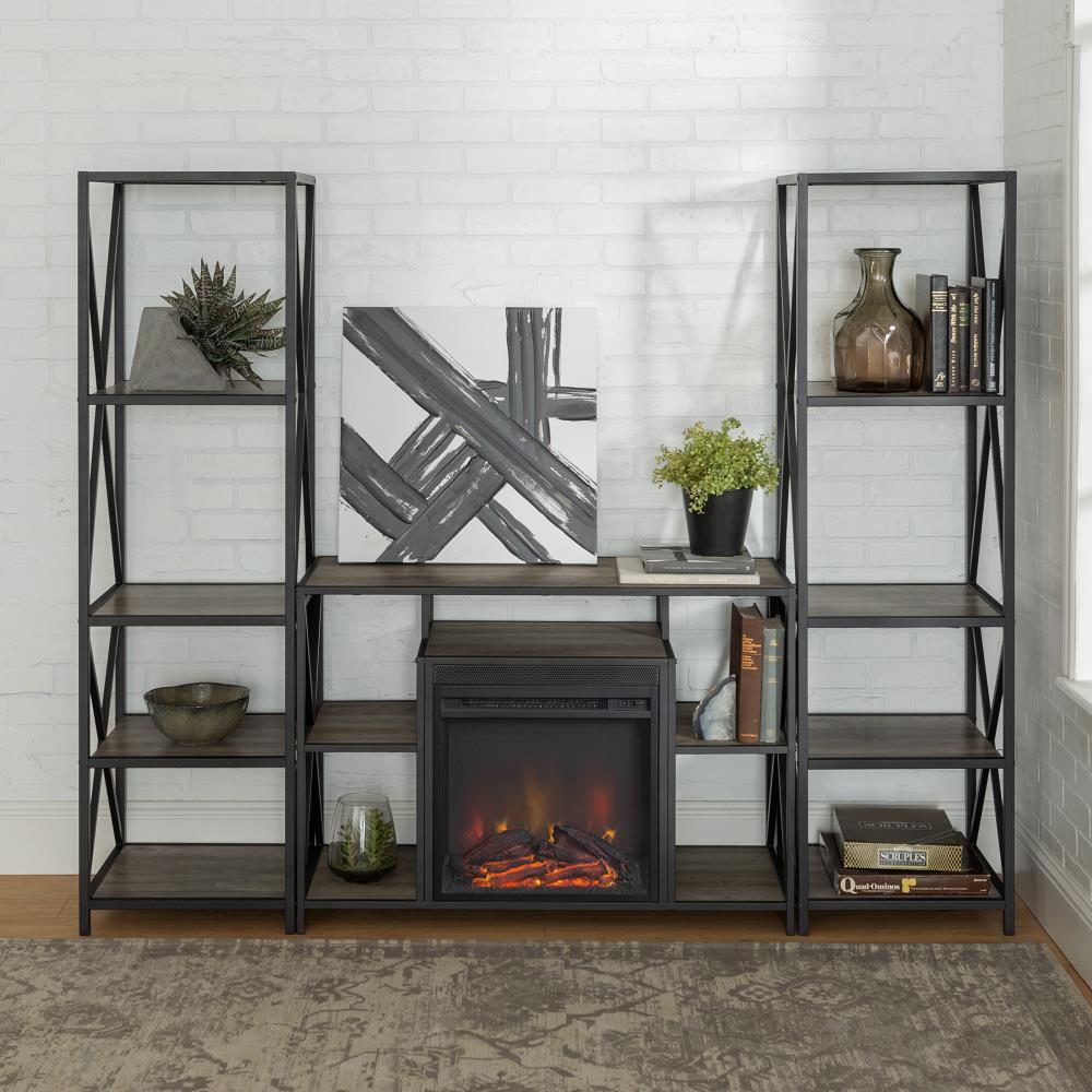 Lowes fireplace tv on sale stand grey