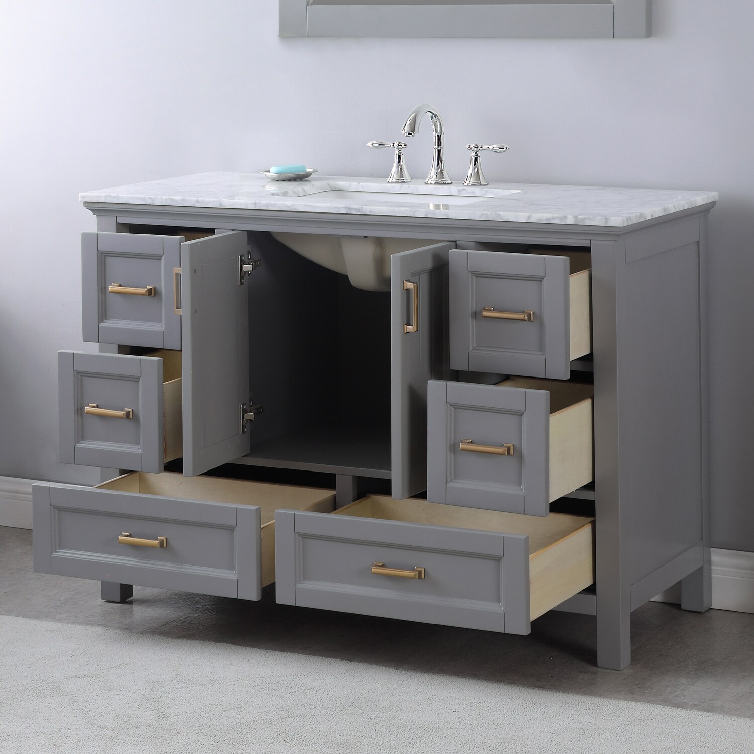 Altair Isla 48-in Gray Undermount Single Sink Bathroom Vanity with ...