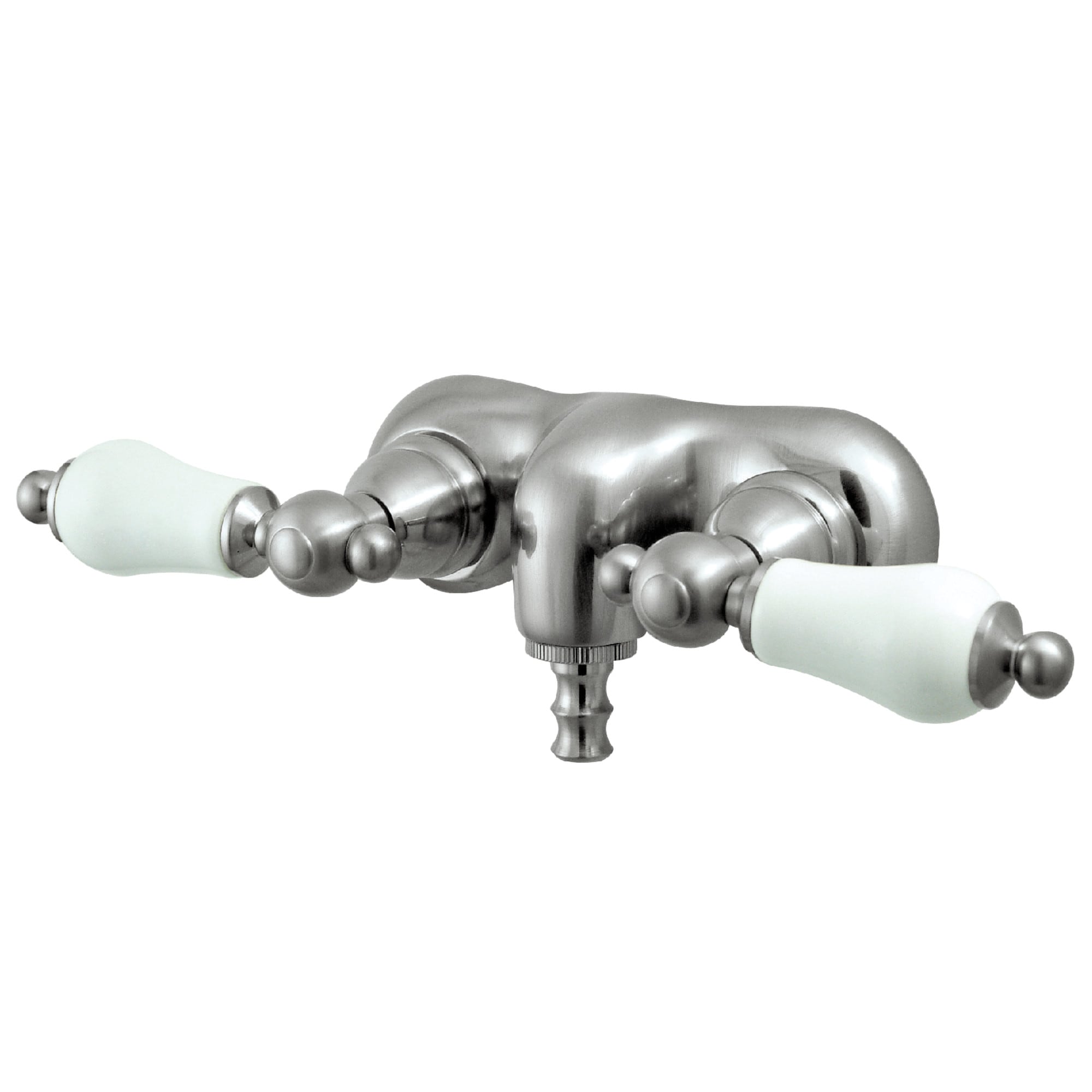 Kingston Brass WLCC45T8 Vintage Brushed nickel 2-handle Wall-mount Low-arc Bathtub Faucet ( Valve Included )