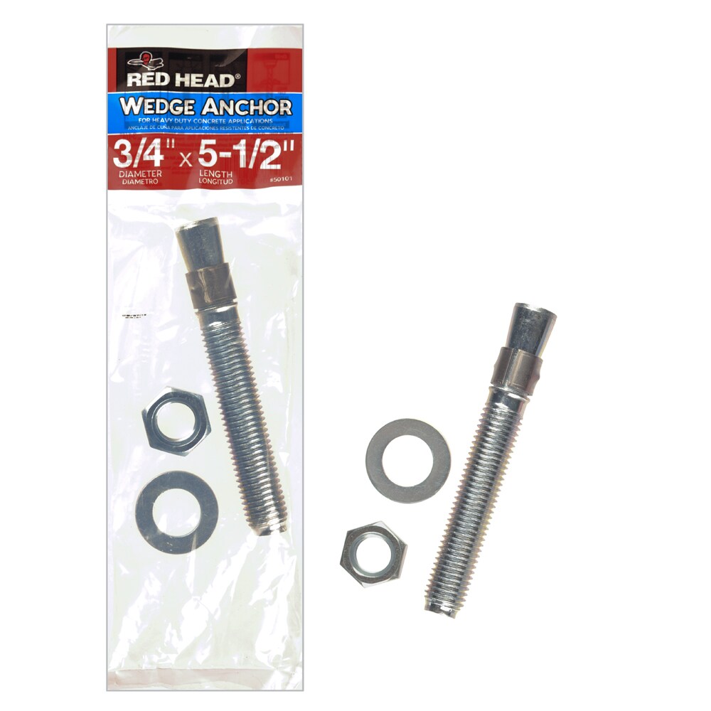 Red Head 50101 3/4-in x 5-1/2-in Concrete Wedge Anchors (