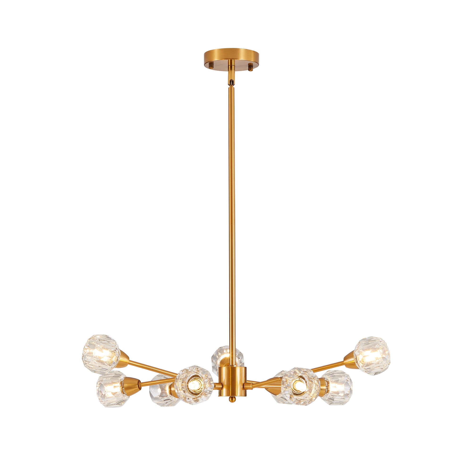 Fun Orange FUNQ3DJ03 Modern 9 -Light Matte Gold Modern/contemporary Crystal For Use in Bedrooms, Dining Rooms, Foyers, Kitchens, Living Rooms Chandelier