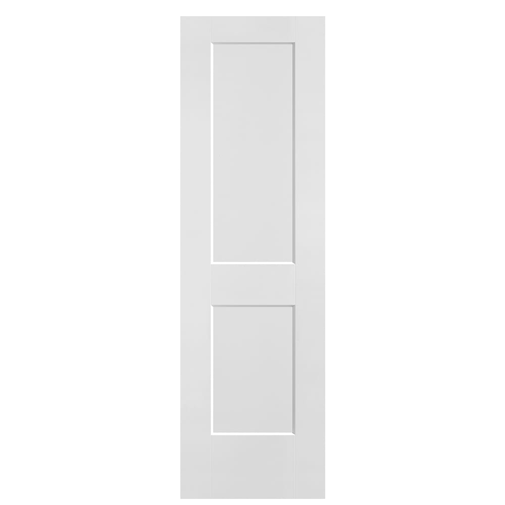 Masonite 641044 Logan Series 24-in x 80-in Primed 2-panel square Smooth Hollow core Primed Molded composite Slab Door