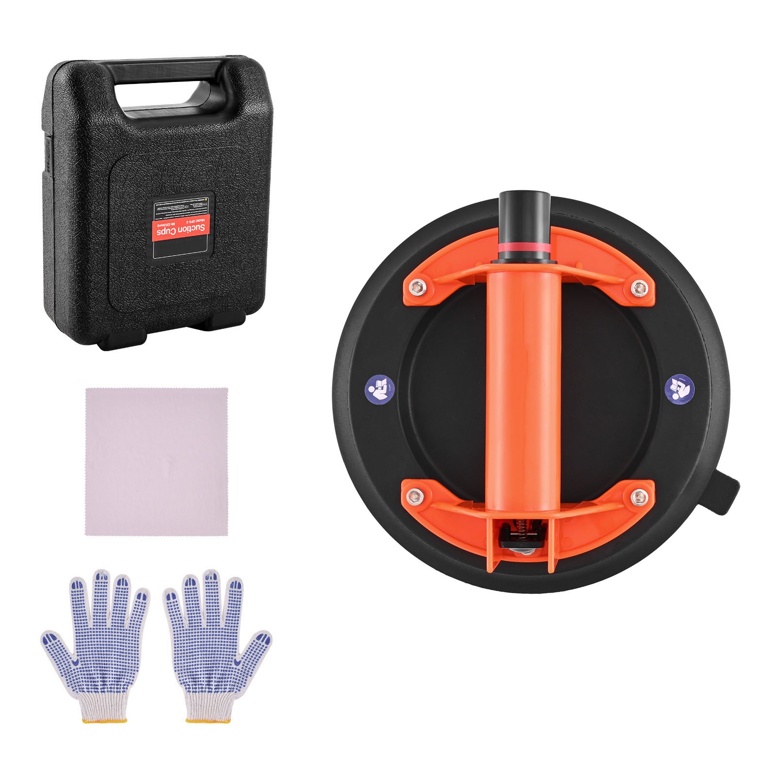 Mecale 8 in Vacuum Suction Cup Glass and Tile Lifter 400 lb Capacity Lightweight ABS Handle Black and