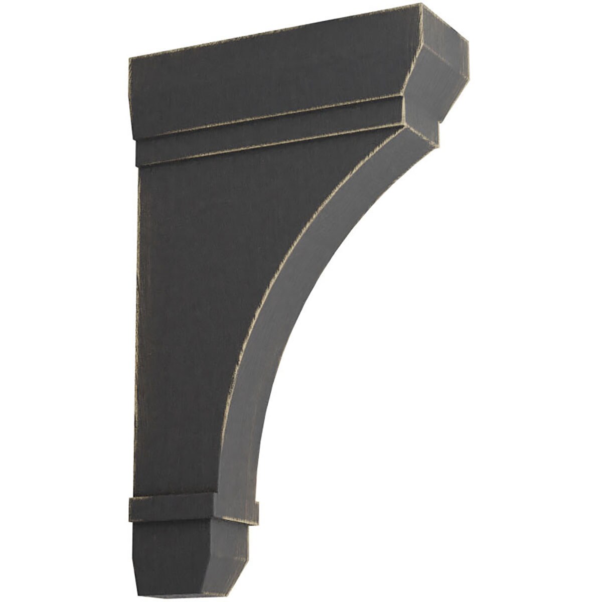 Ekena Millwork BKTWD02X06X10STBL Stockport 2-1/4-in x 6-in x 10-in Rubberwood Black Wood Standard Bracket