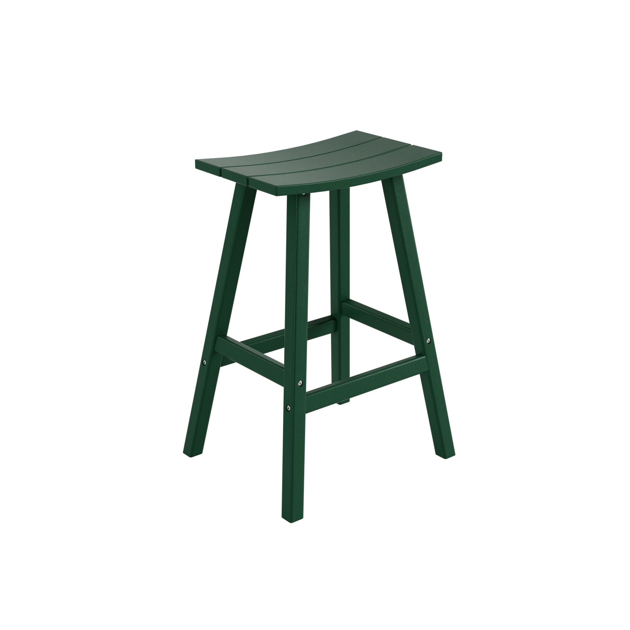 Westin Furniture OP7002-29-DG Laguna Dark Green HDPE Frame Stationary Bar Stool Chair with Slat Seat