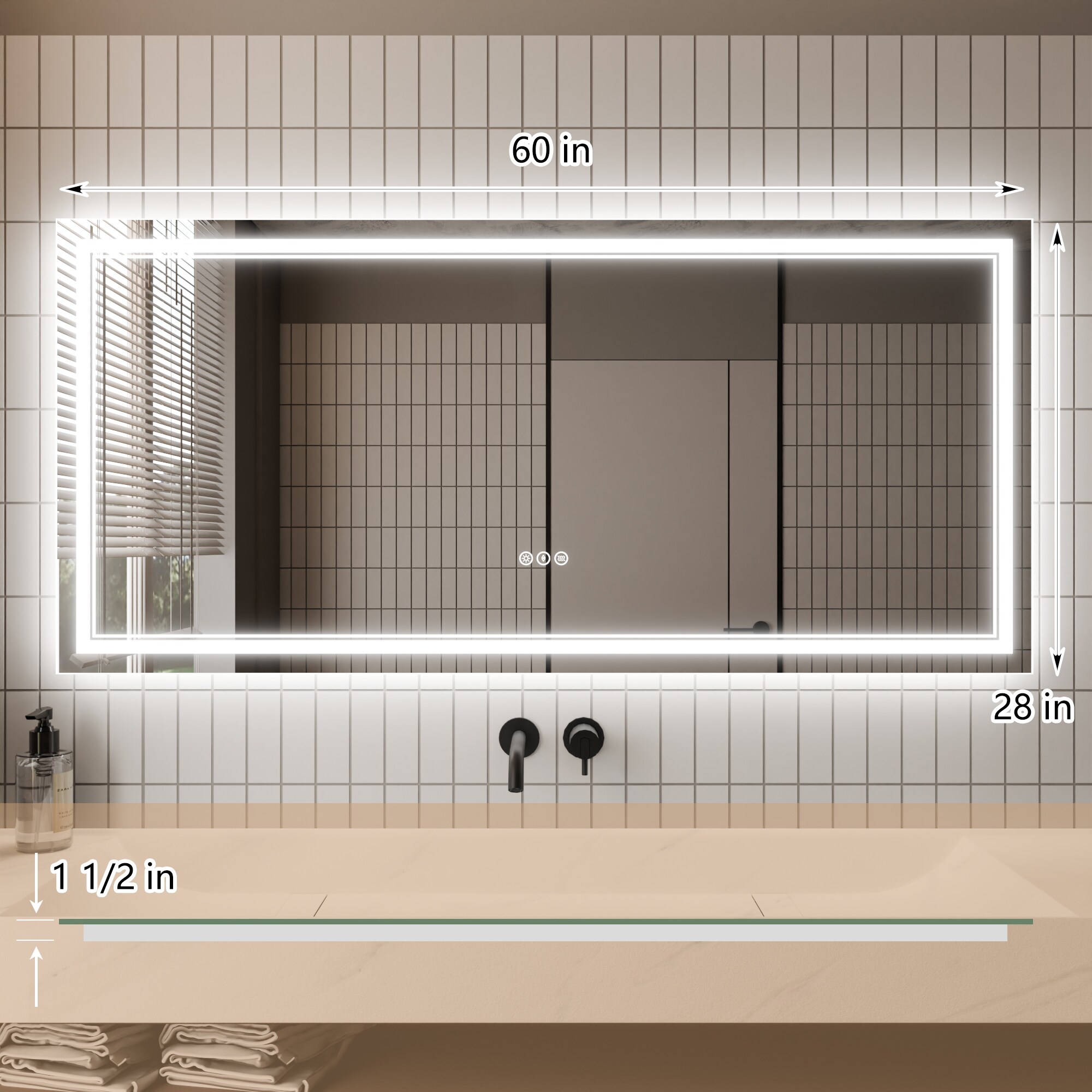 WELLFOR EX-3-6028BL Framed-Bath-Mirrors - View #3