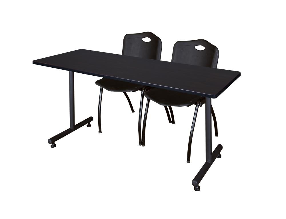 Regency MKTRCT6624MW47BK Training Brown 4-Person Training Table (66-in W x 29-in H)