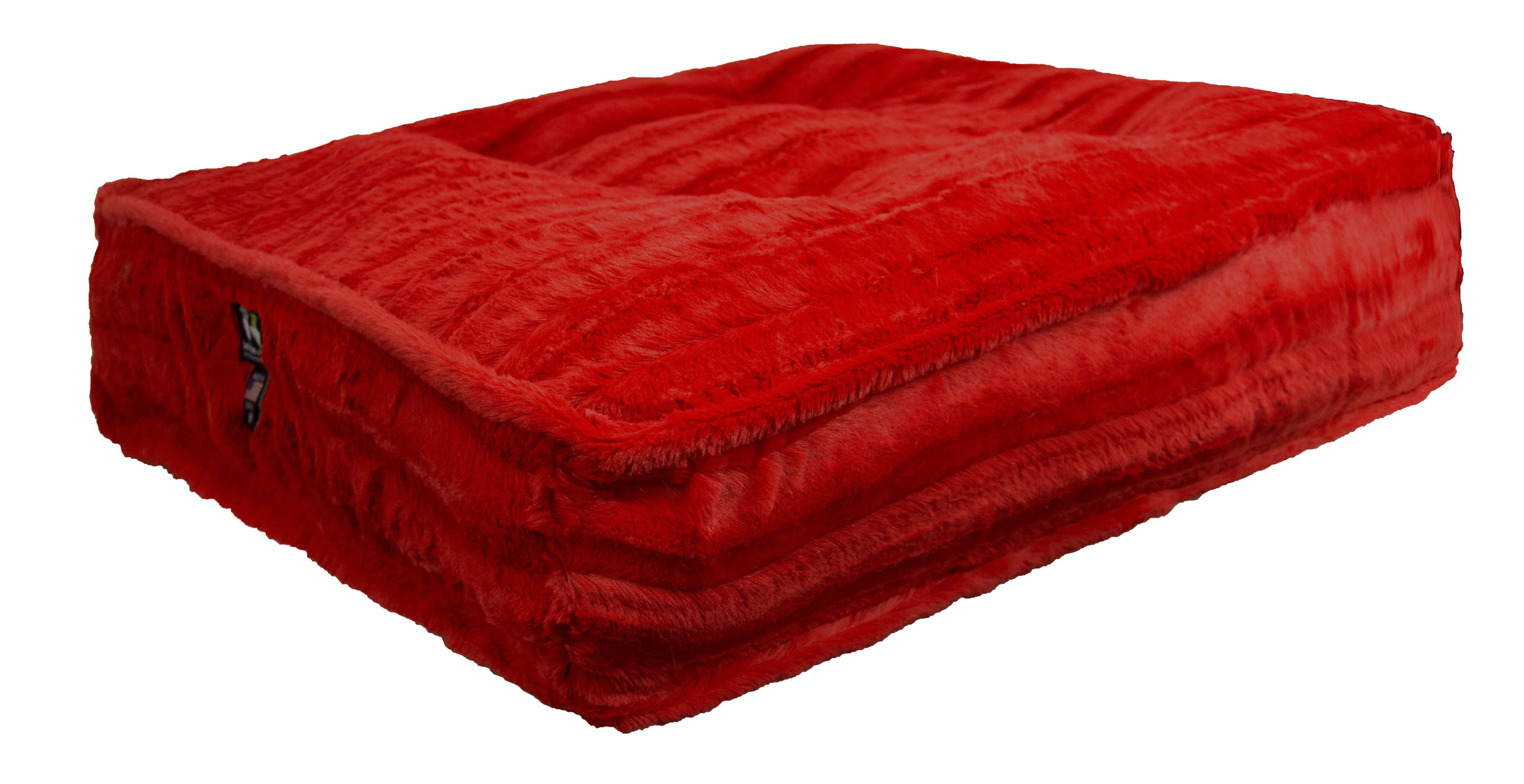 Bessie and Barnie RECT-RDRN-XL Rectangular Red Polyester Pillow Dog/Cat Bed ( Extra Large)