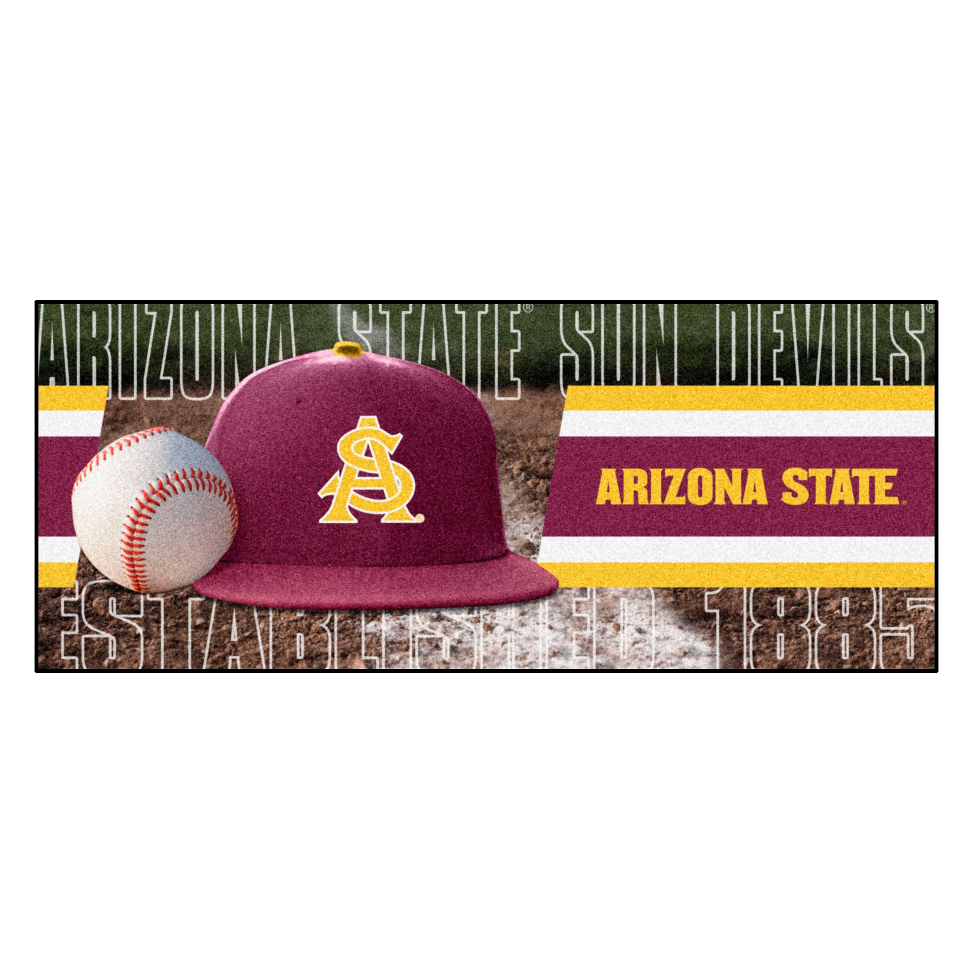 FANMATS 28006 NCAA Baseball Runner Mat 2 x 6 (ft) Tufted Nylon Maroon Rectangular Indoor Runner rug