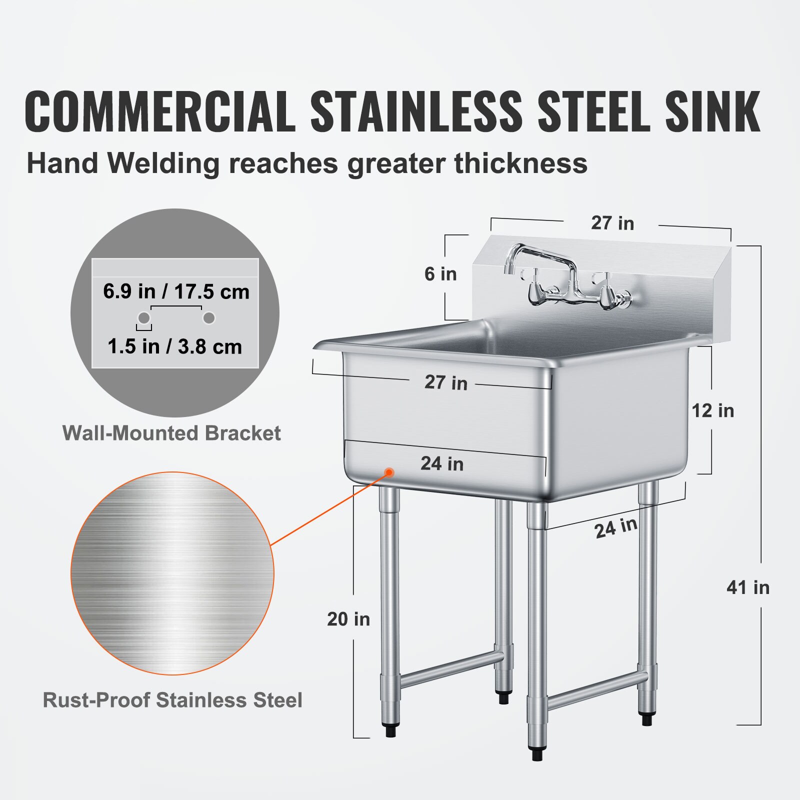 VEVOR SCSYLSSCDCY202841V0 Laundry-Tubs-Utility-Sinks - View #2