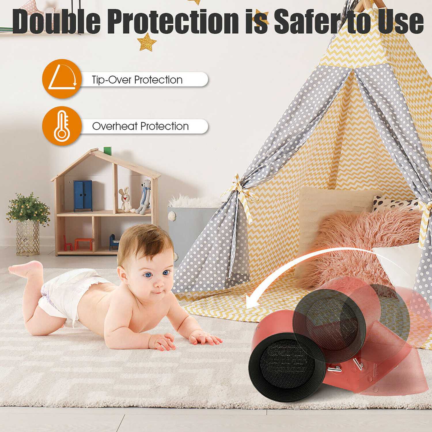 Costway CSHY001412 Portable-Electric-Heat - View #9