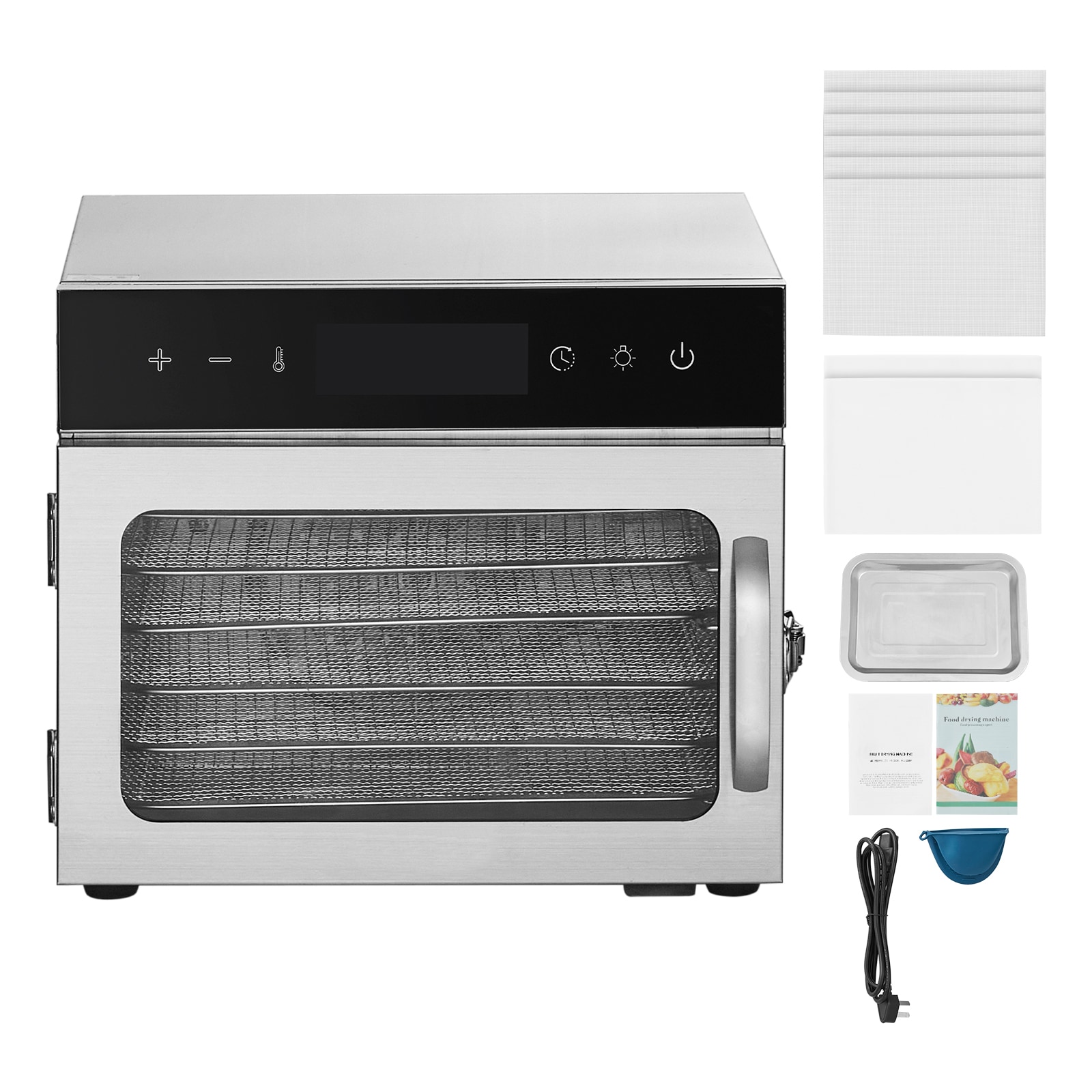GIVIMO 400W Electric Food Dehydrator with 6 Stainless Steel Trays featuring Adjustable Temperature 24-Hour Timer for Jerky Fruit Vegetables Herbs #LW038GIVSS672