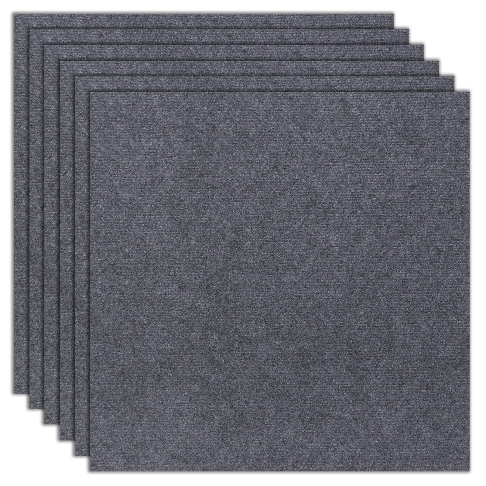 Etokfoks Dark Grey 24 in x 24 in Polyester Peel and Stick Non Slip Carpet Tile for Indoor Outdoor 10 Pack #LETQIL6FY