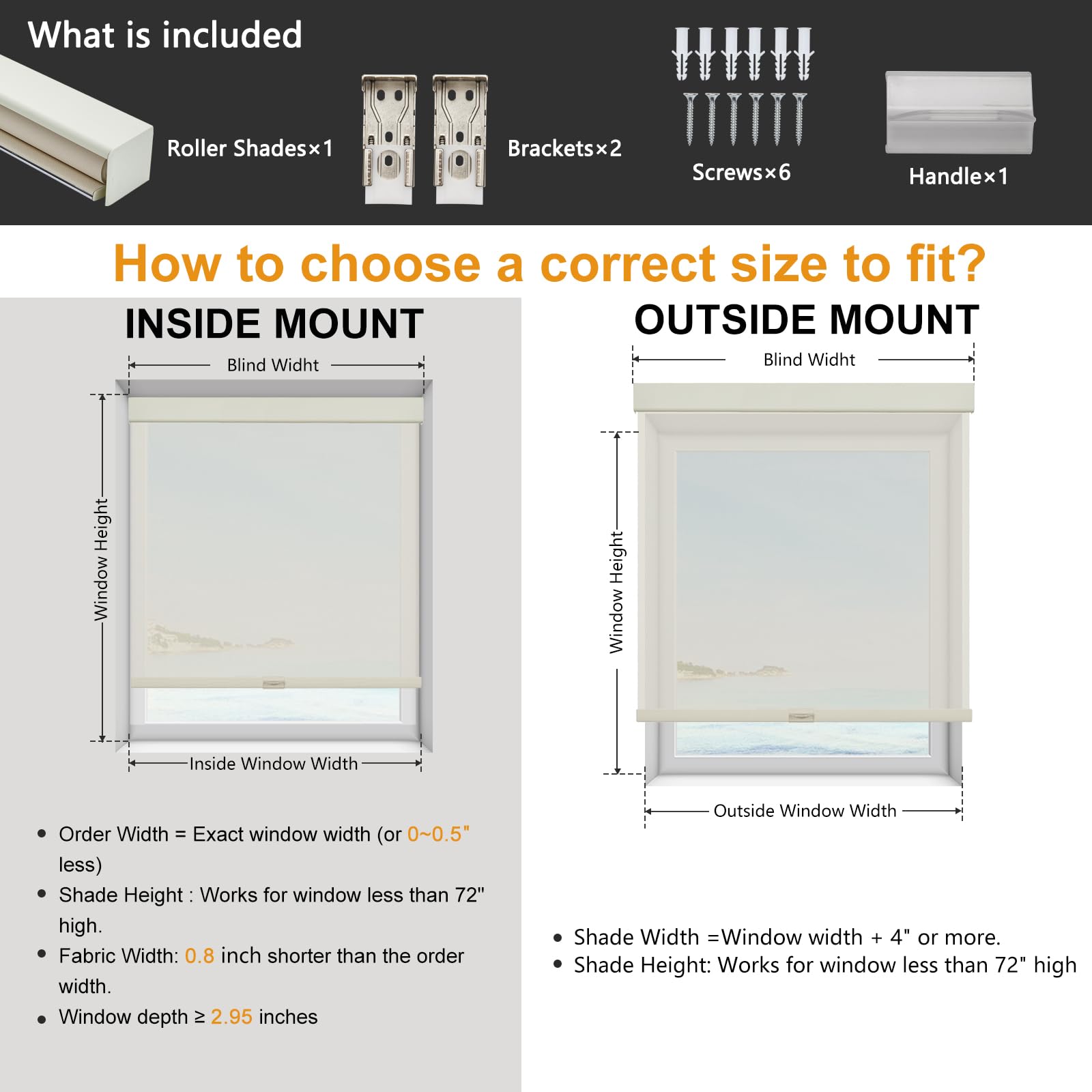 Phewnyzo Free Stop Cordless Solar Shades for Windows Light Filtering ...