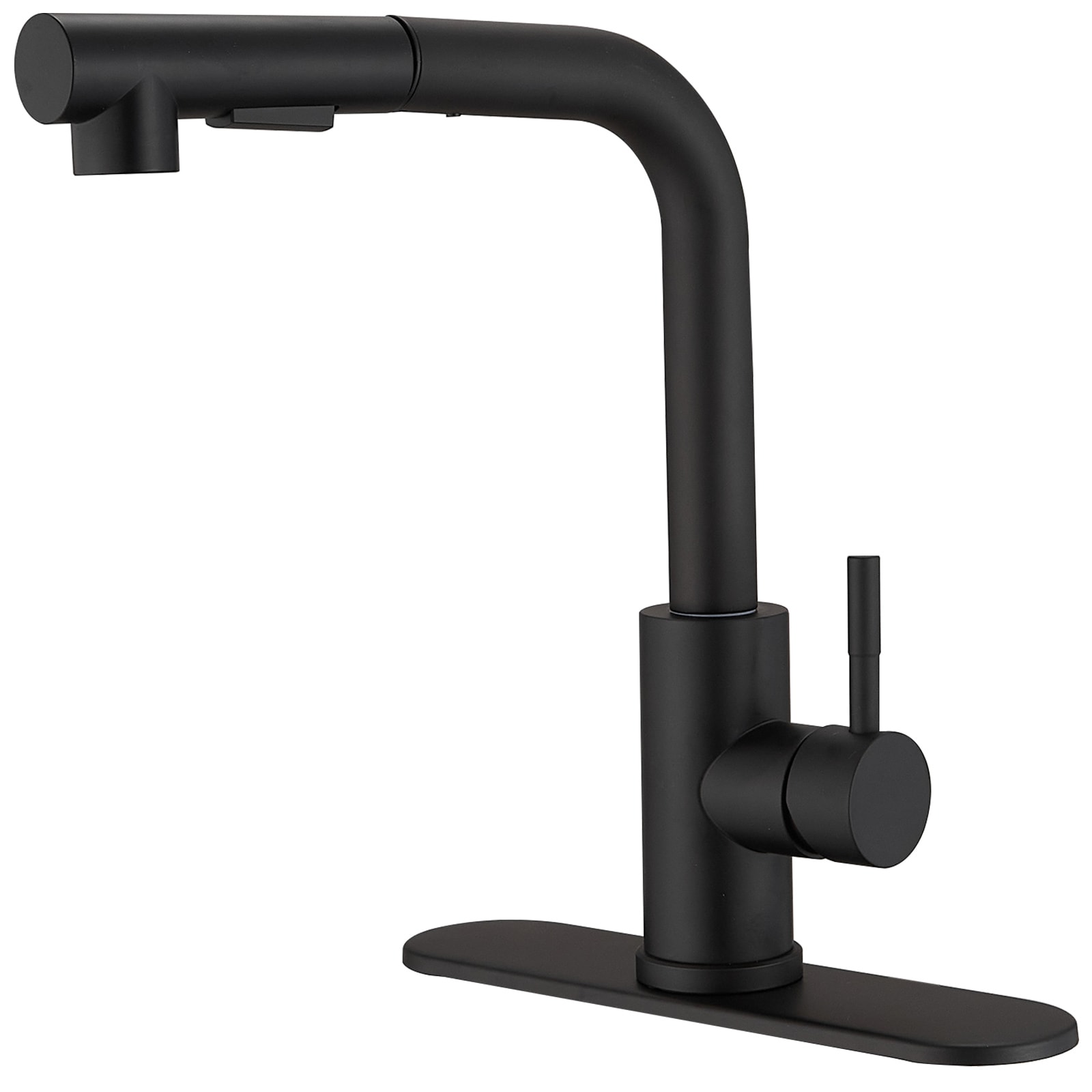 DFI DAY-KF-07 Black Single Handle Deck-mount Filtered Kitchen Faucet with Sprayer ( Deck Plate Included )