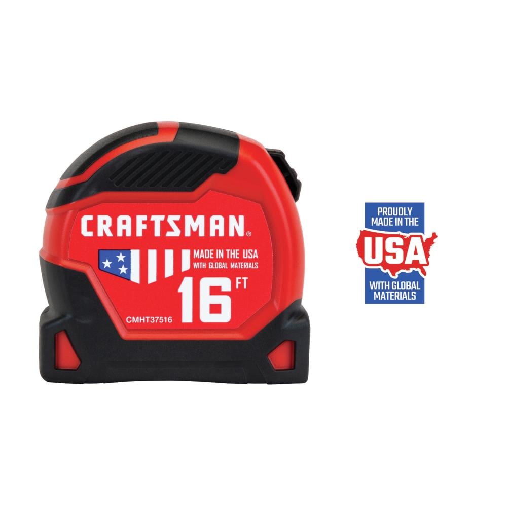 Craftsman Tape Measure, Compact Easy Grip, 16 ft (CMHT37441S)