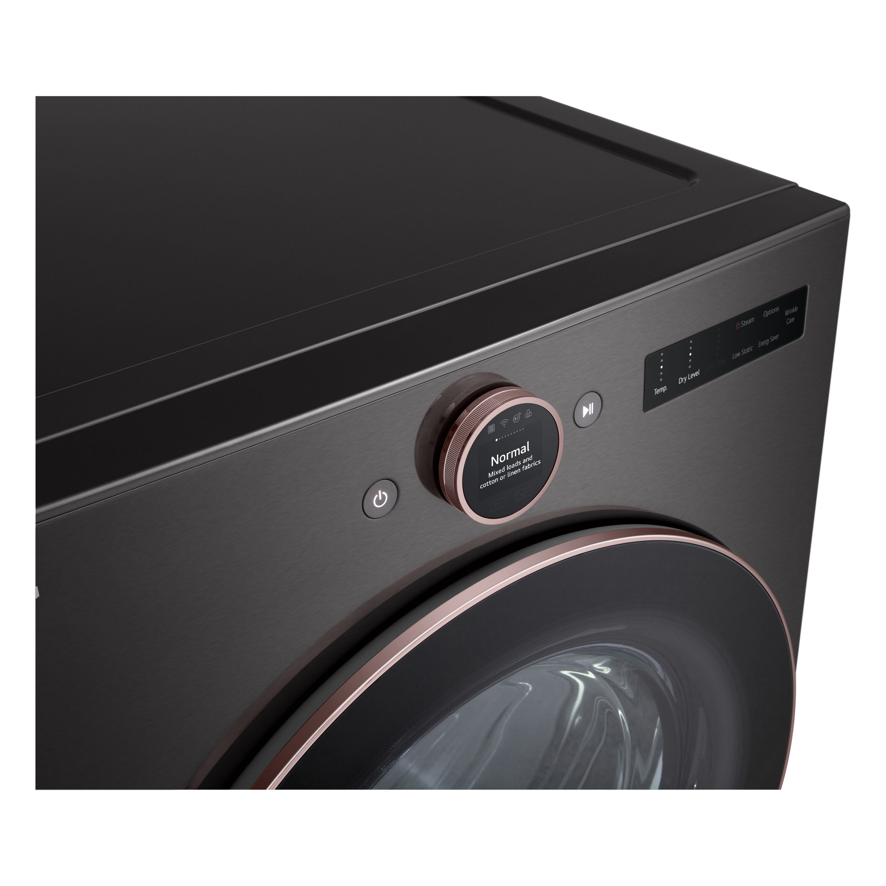 LG 7.4cu ft Stackable Steam Cycle Vented Smart Electric Dryer (Black