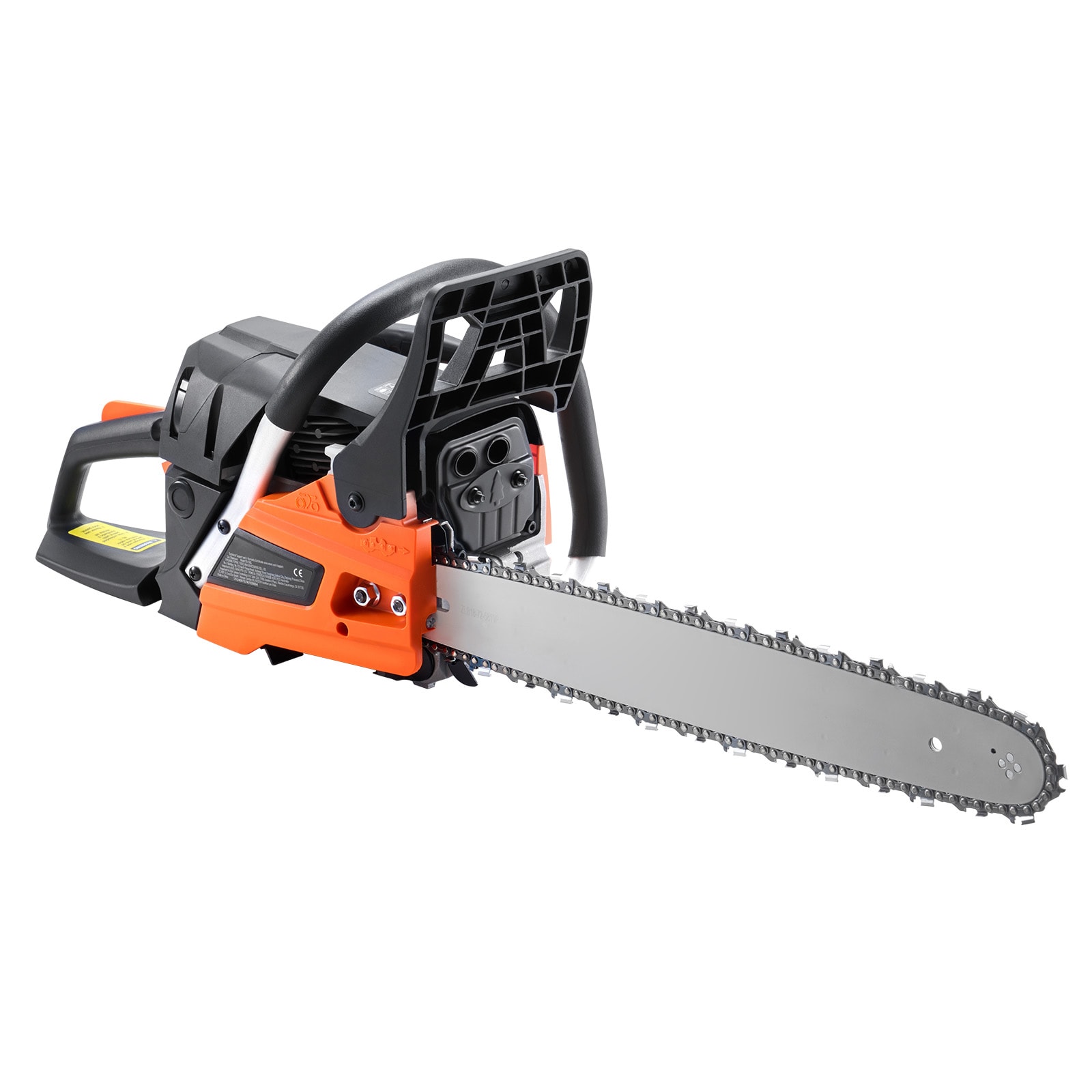 Mecale 52cc Gas Chainsaw 18-in Bar 2.55-HP 2-Cycle Handheld Chain Saw for Tree Felling and Trimming Orange