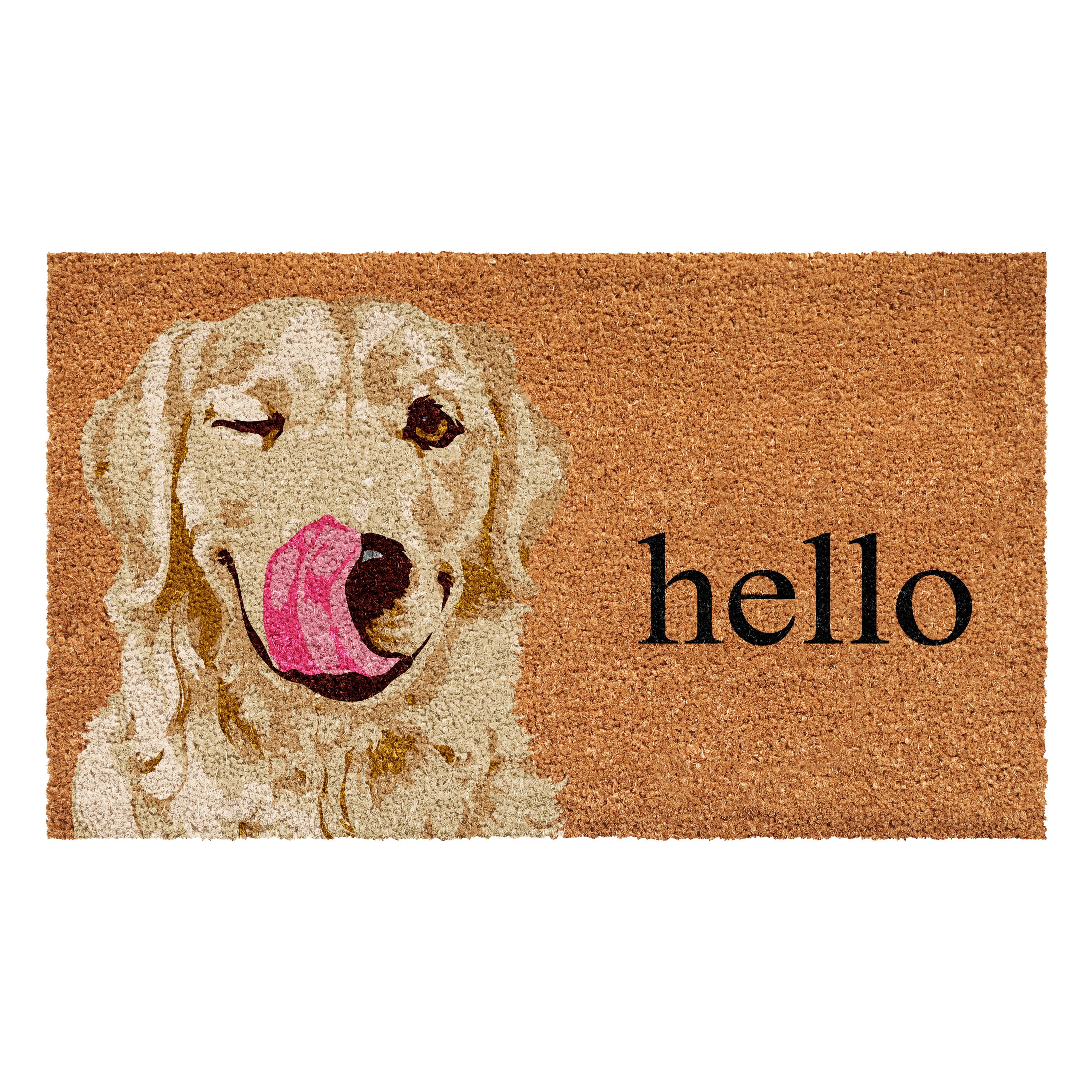 Callowaymills 109421729 1-1/2-ft x 2-1/2-ft Natural, Black Coir/Vinyl Rectangular Indoor or outdoor Decorative Door mat