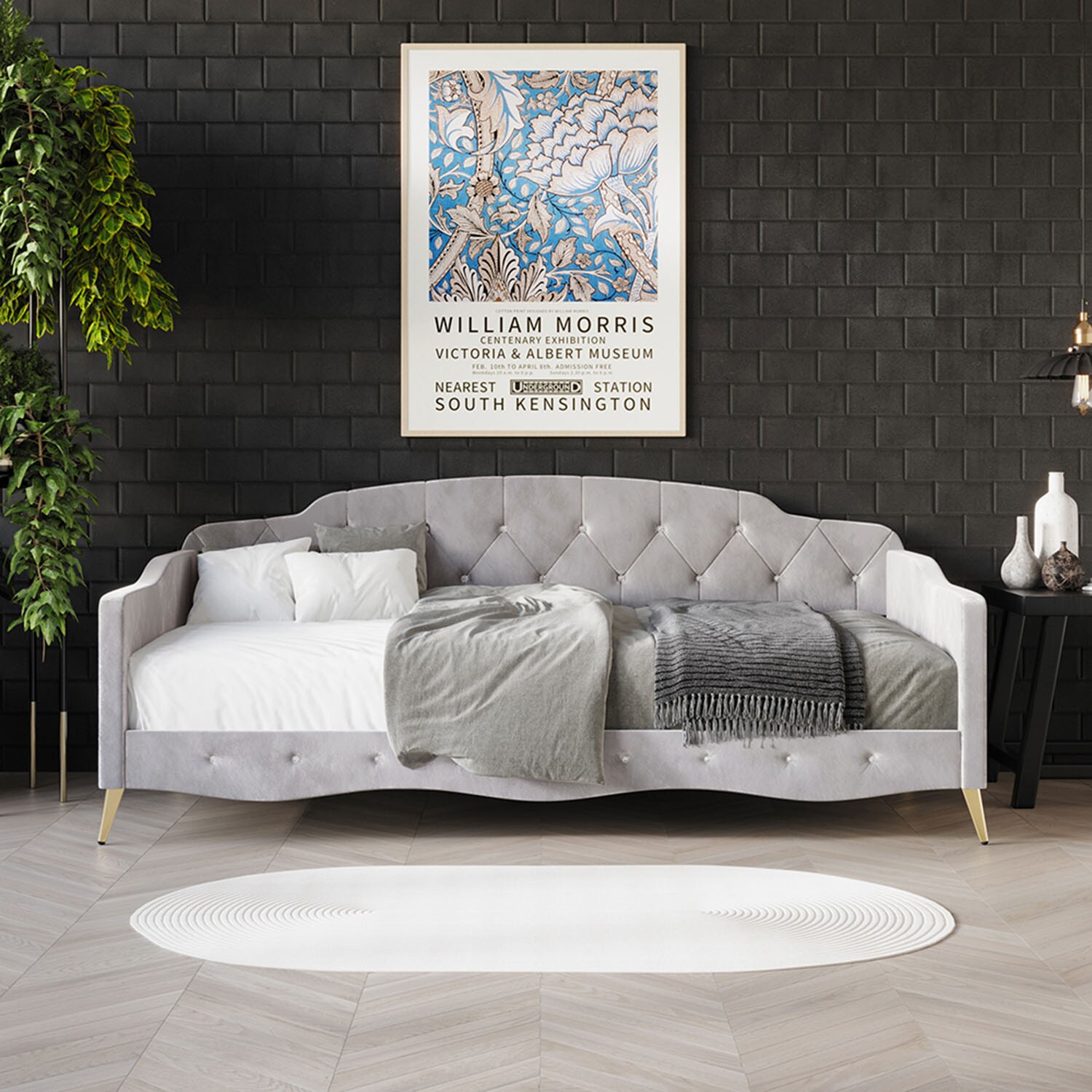 CasePiece C5096T-SGY-VV Silver Grey Twin Wood Daybed Bed