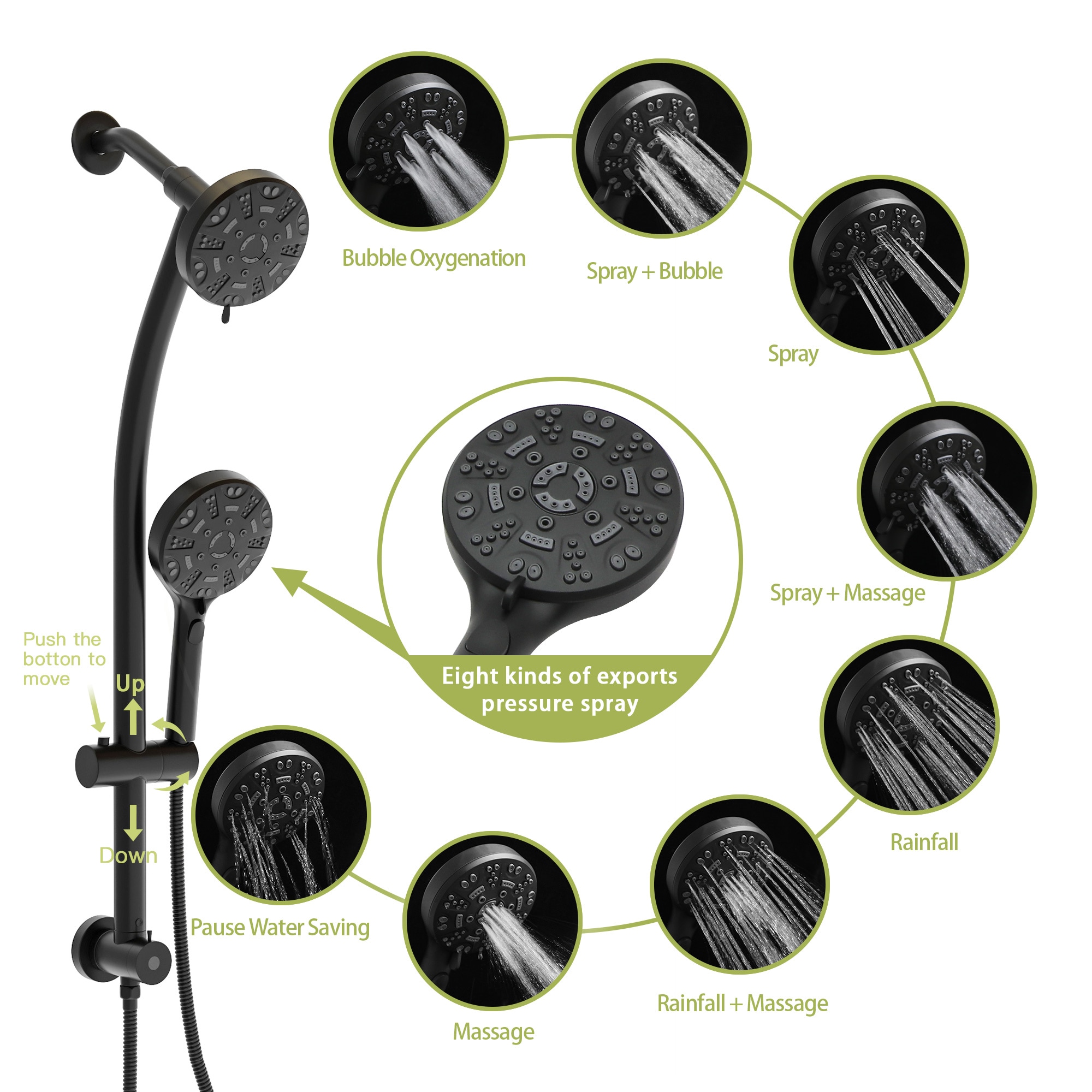 Clihome CL-007MB-SL Showerhead-Bar-Panels - View #7