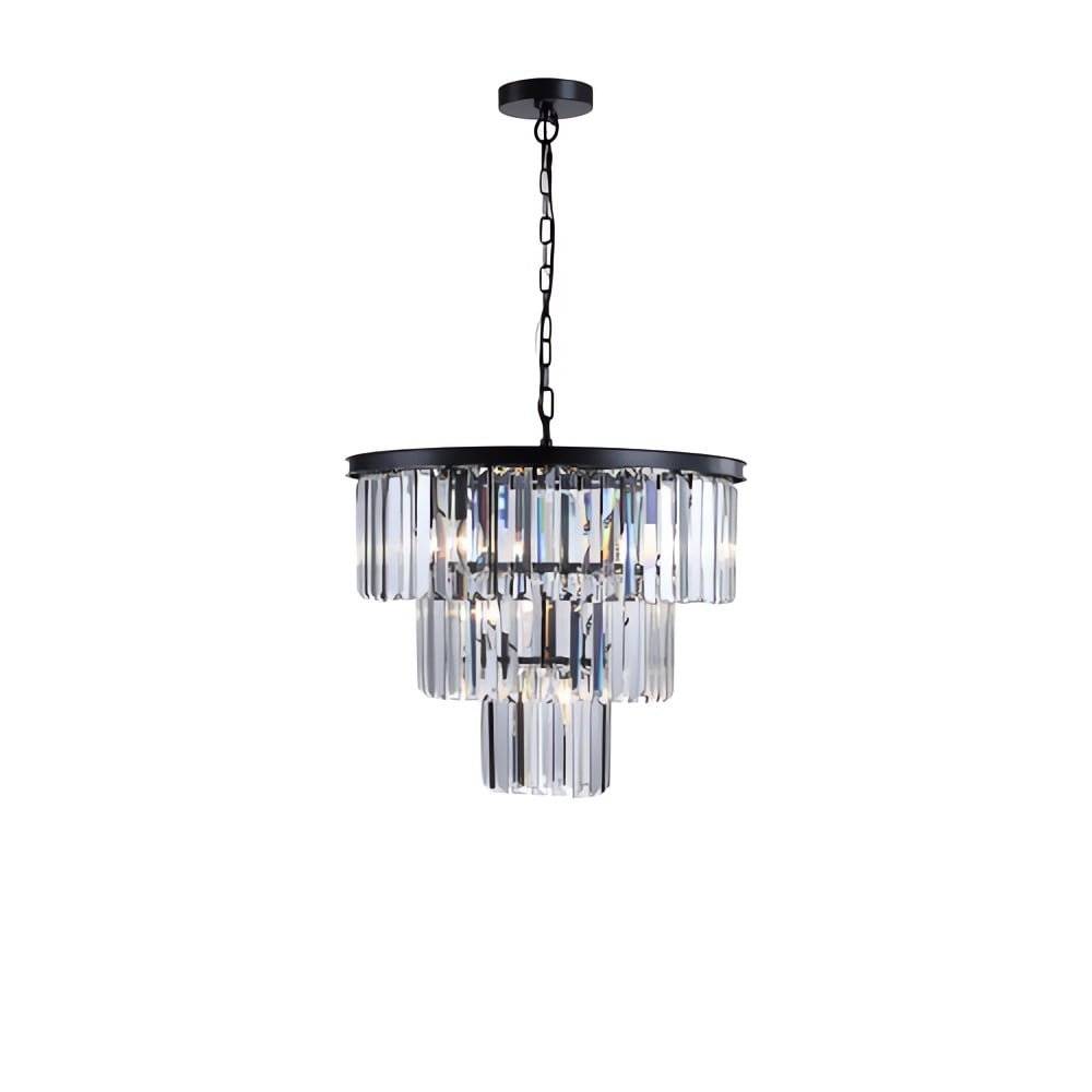 Runesay CRBK5181 Chandeliers 11 -Light Black Vintage Crystal For Use in Bedrooms, Dining Rooms, Kitchens, Living Rooms Chandelier