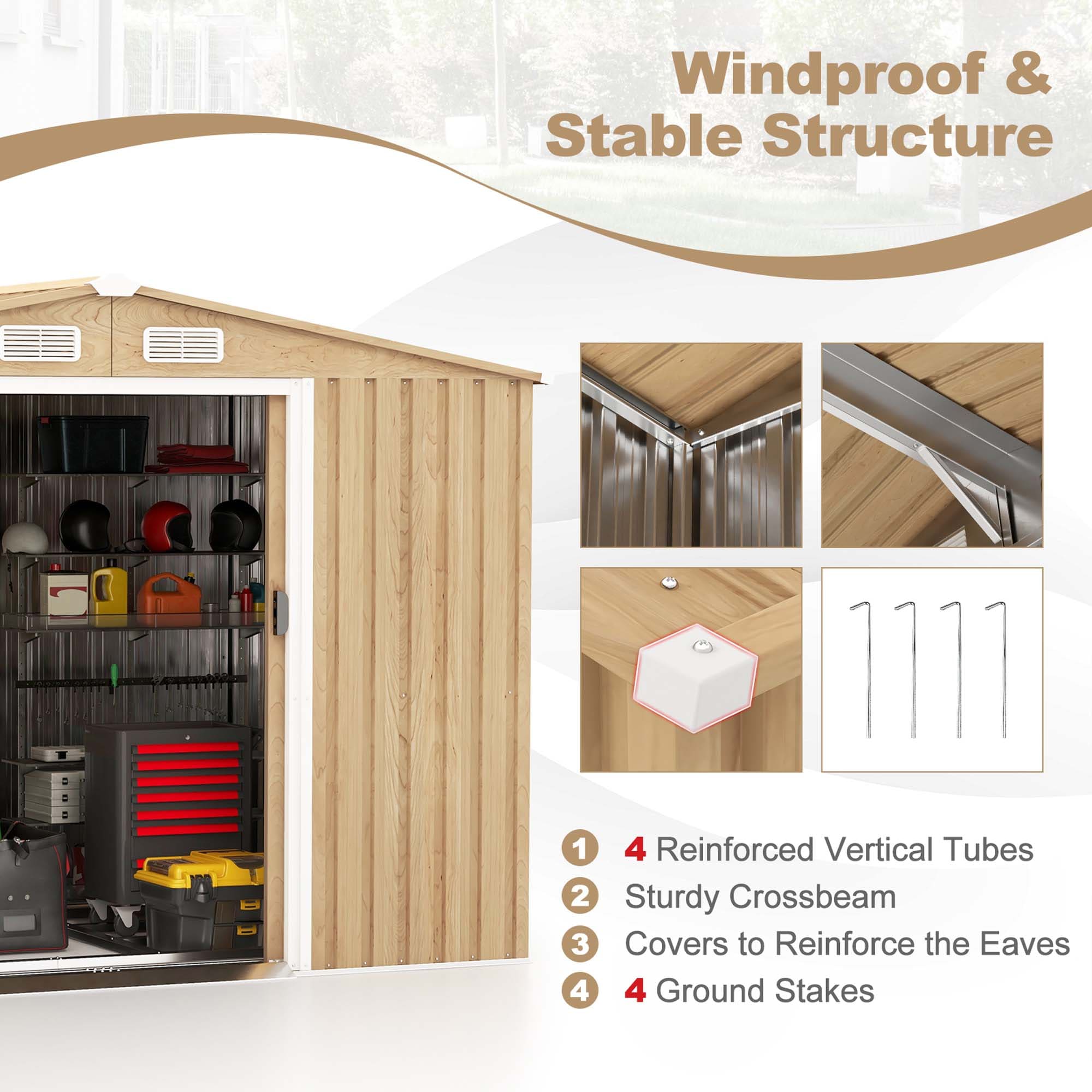 Costway CSHY005242 Metal-Storage-Buildings-Sheds - View #6