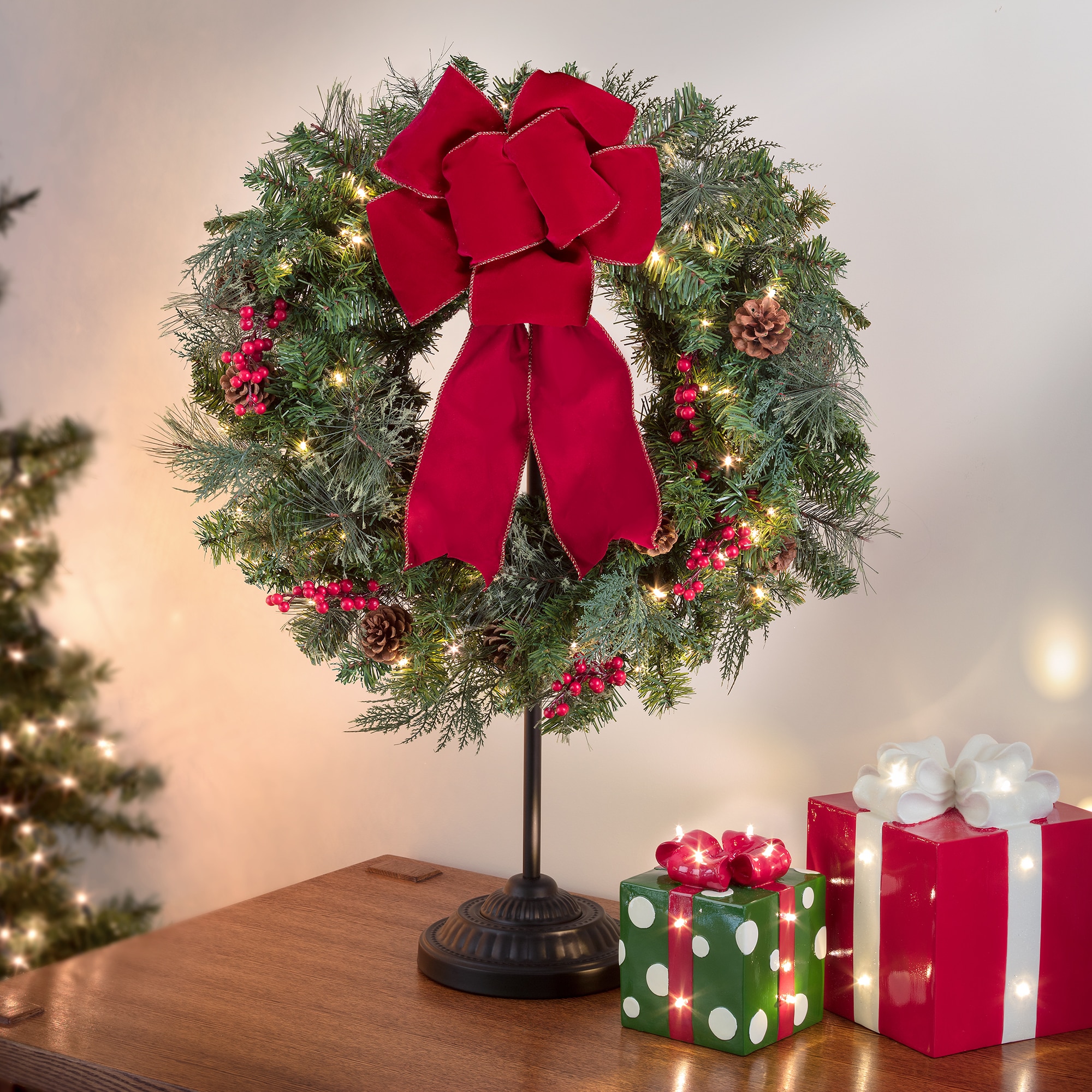 Adjustable Black Metal Christmas Stocking Tree Stand