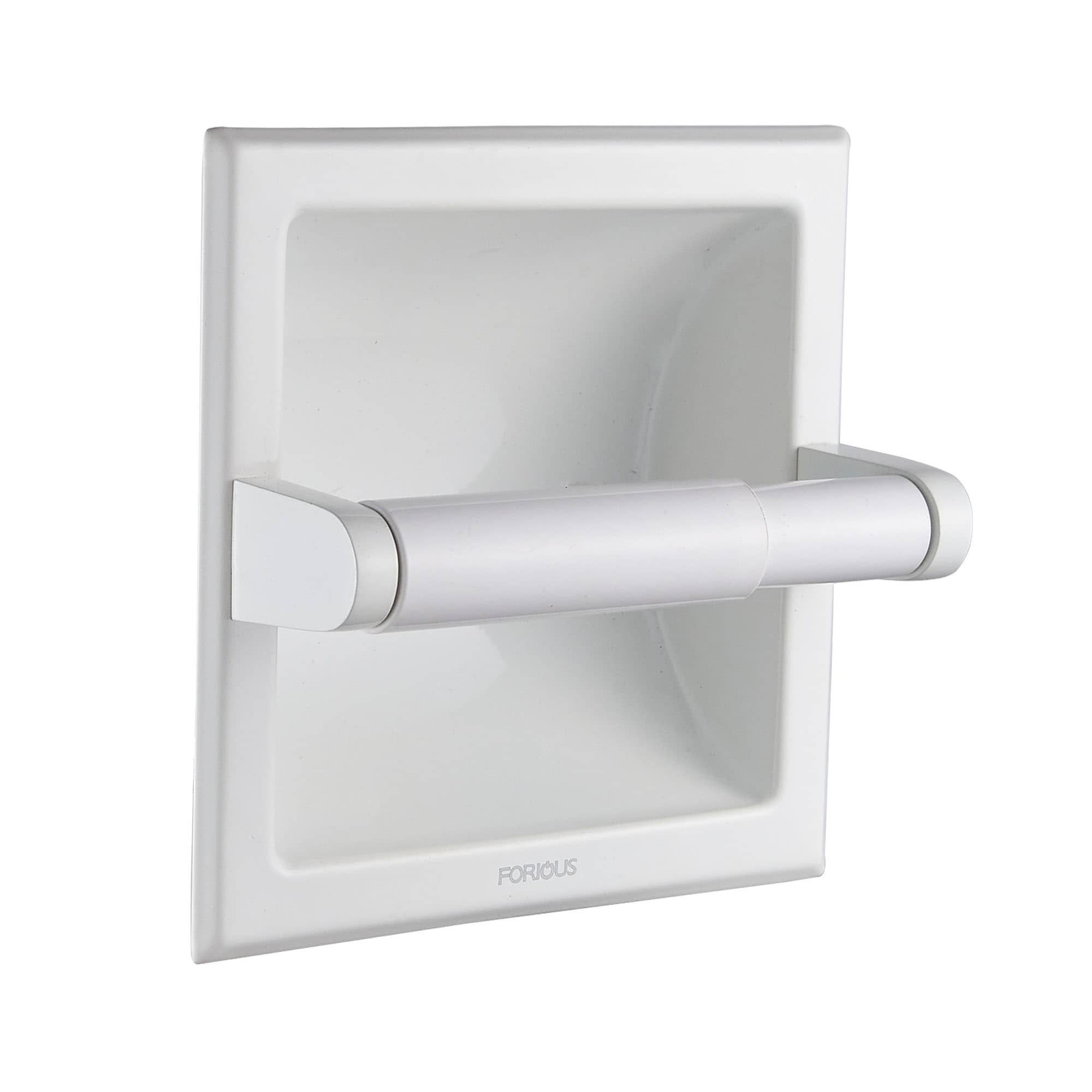Suction Cup Toilet Paper Holder White Bathroom ABS