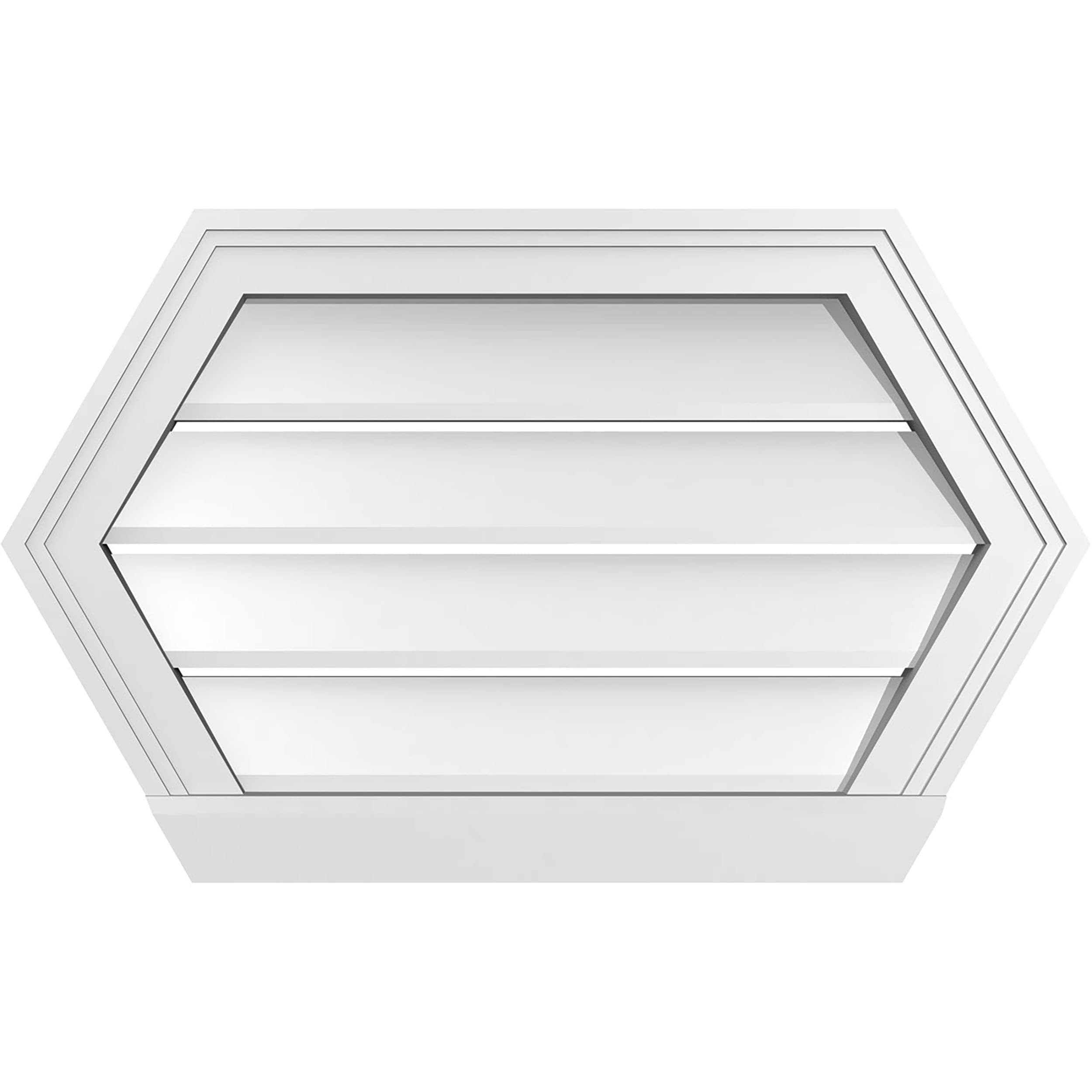 Ekena Millwork GVPHP26X1603SF 26-Inches x 16-Inches Off-white Peaked PVC Gable Louver Vent