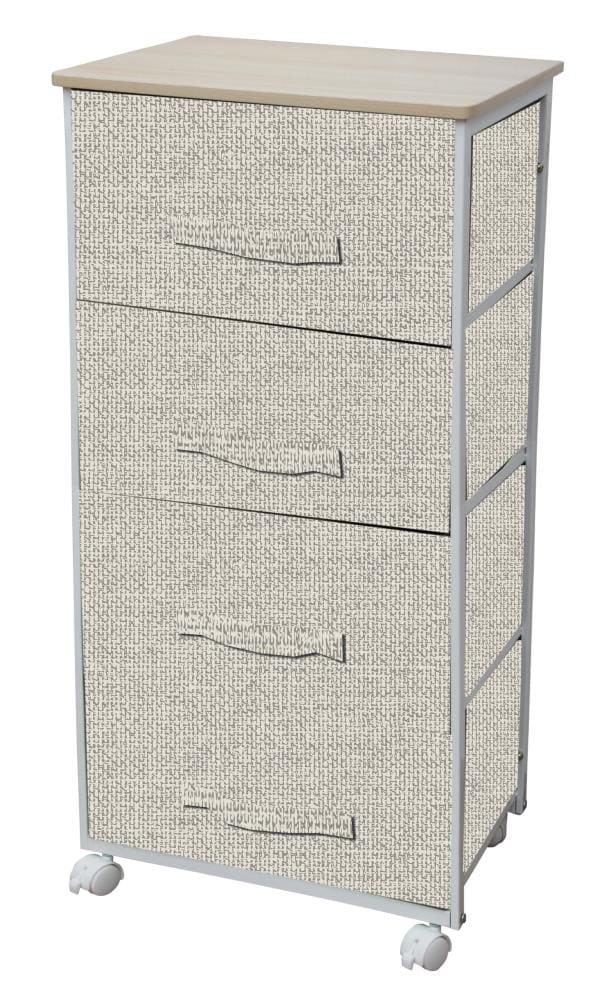 Stylish Canvas 6 Drawer Unit With Strong Plastic Frame With Metal Tubing Grey 