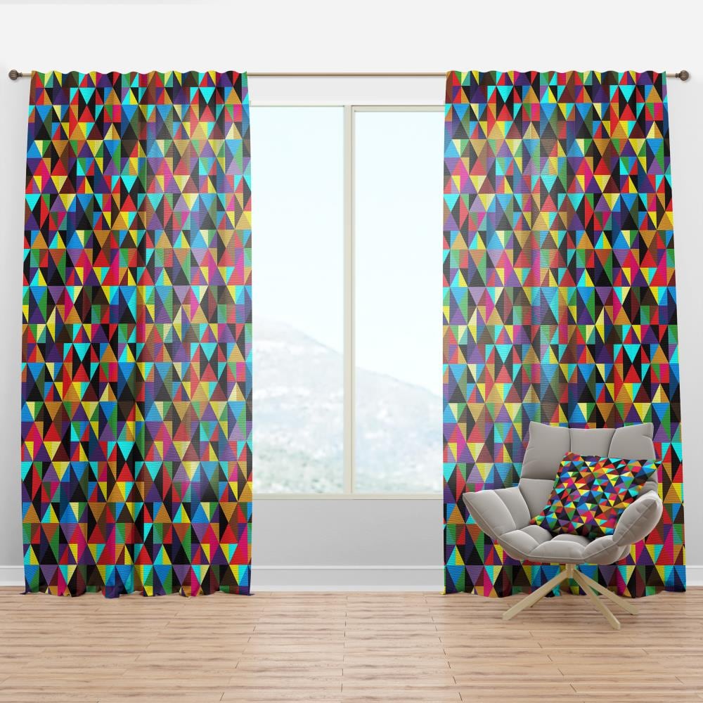 Designart CTN16566-52-84 84-Inches Multiple colors/finishes Geometric Room darkening Thermal lined Rod pocket Single curtain panel