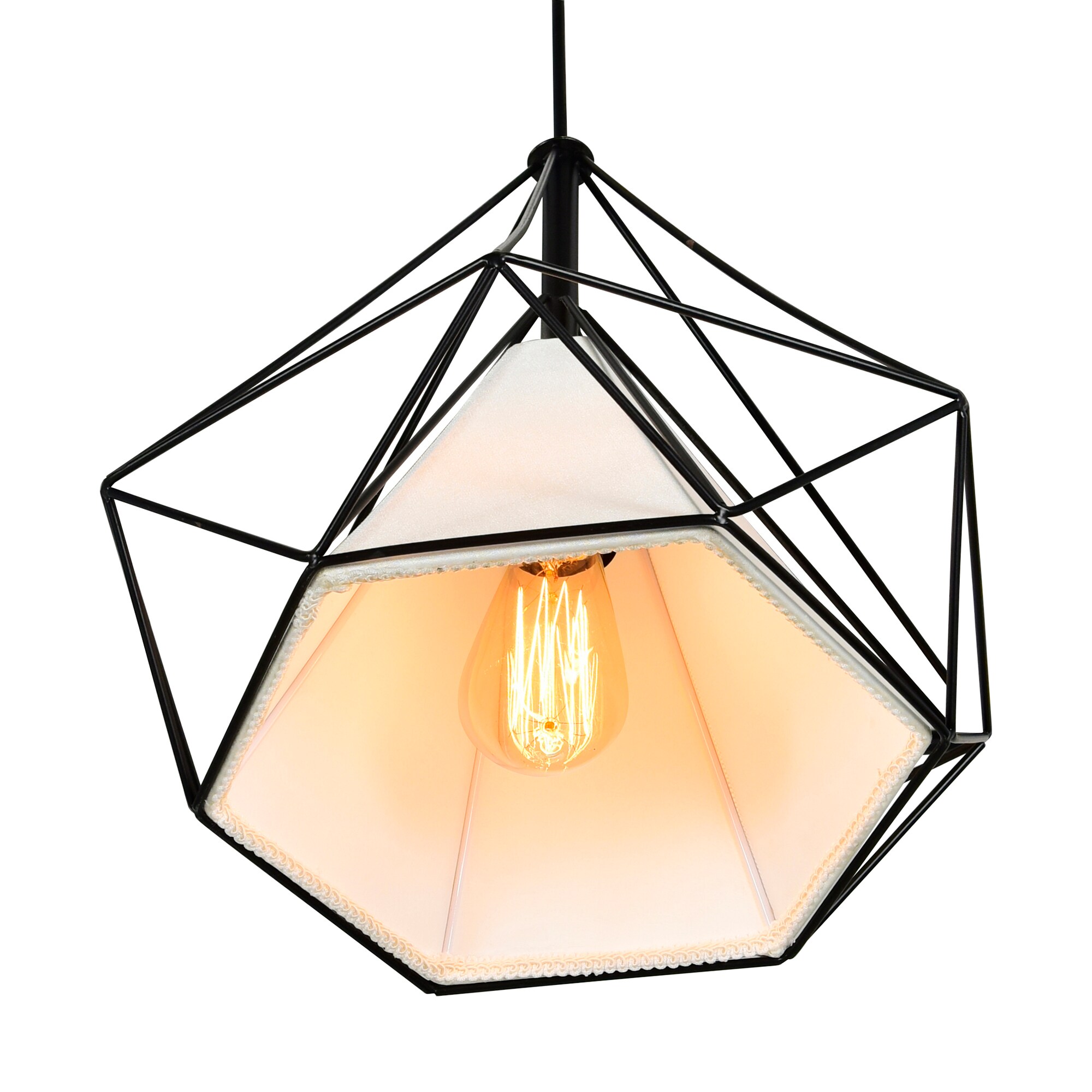Contemporary Chrome Diamond 20" Pendant Chandelier