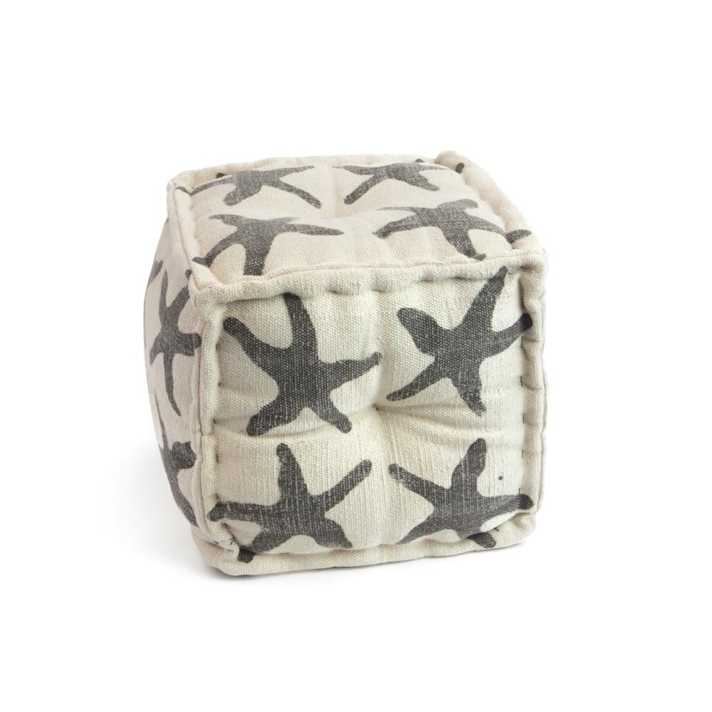 GO Home 20636 Beachfront View Rustic Gray, White Ottoman